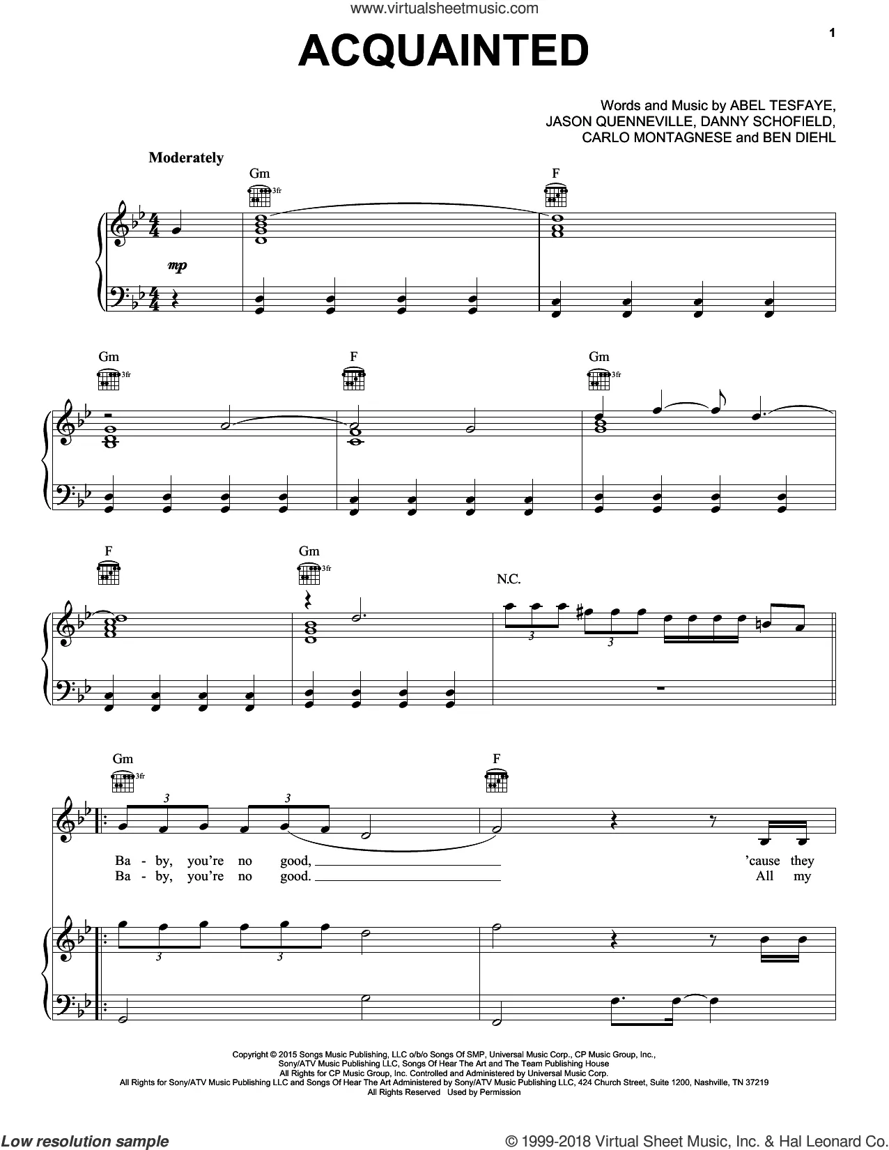 The Weeknd - Sacrifice – piano solo sheet music Sheet music for Piano  (Solo)