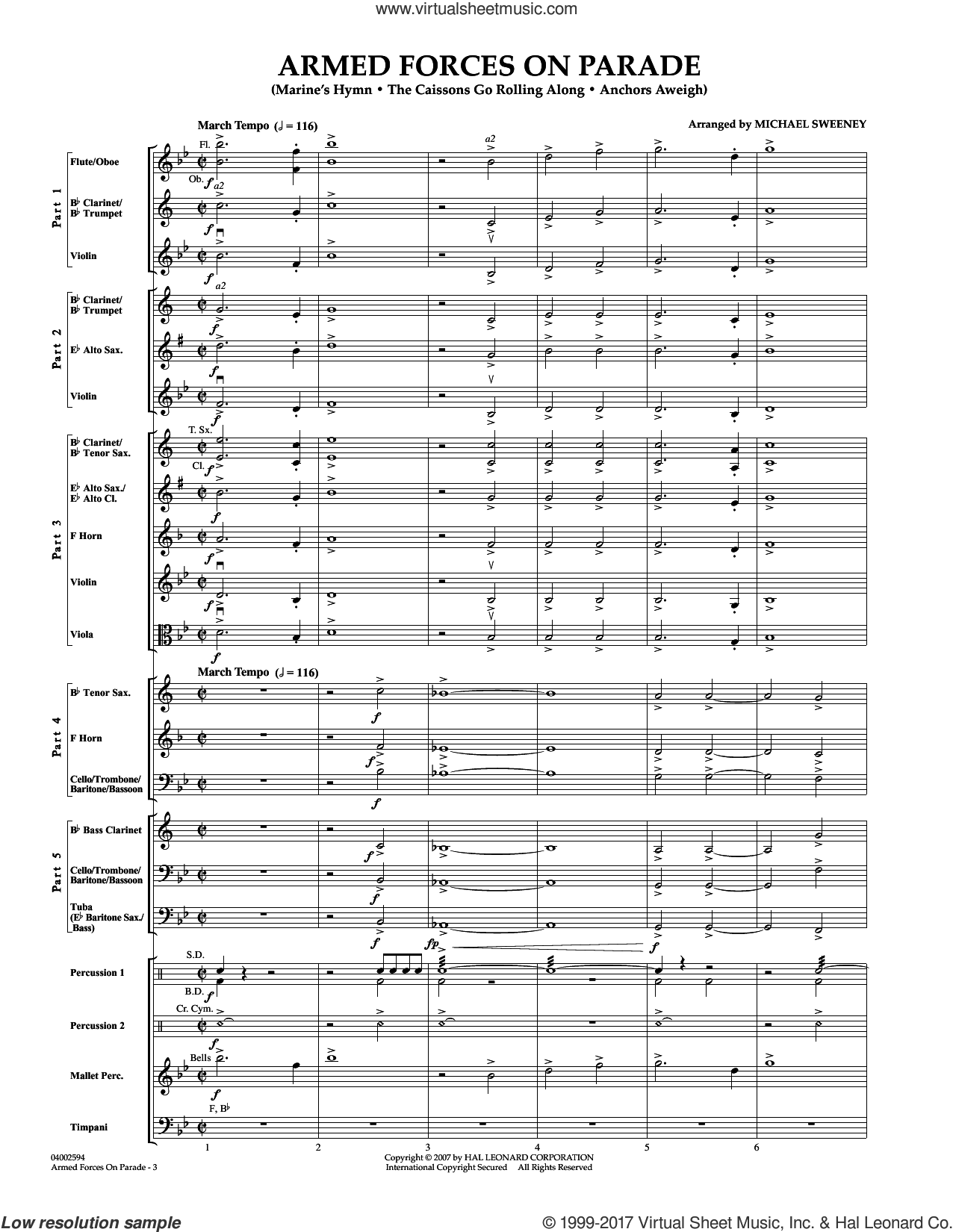 armed forces medley sheet music concert band