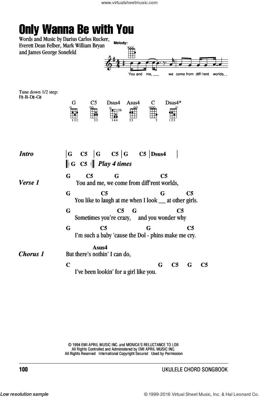 Blowfish Only Wanna Be With You Sheet Music For Ukulele Chords