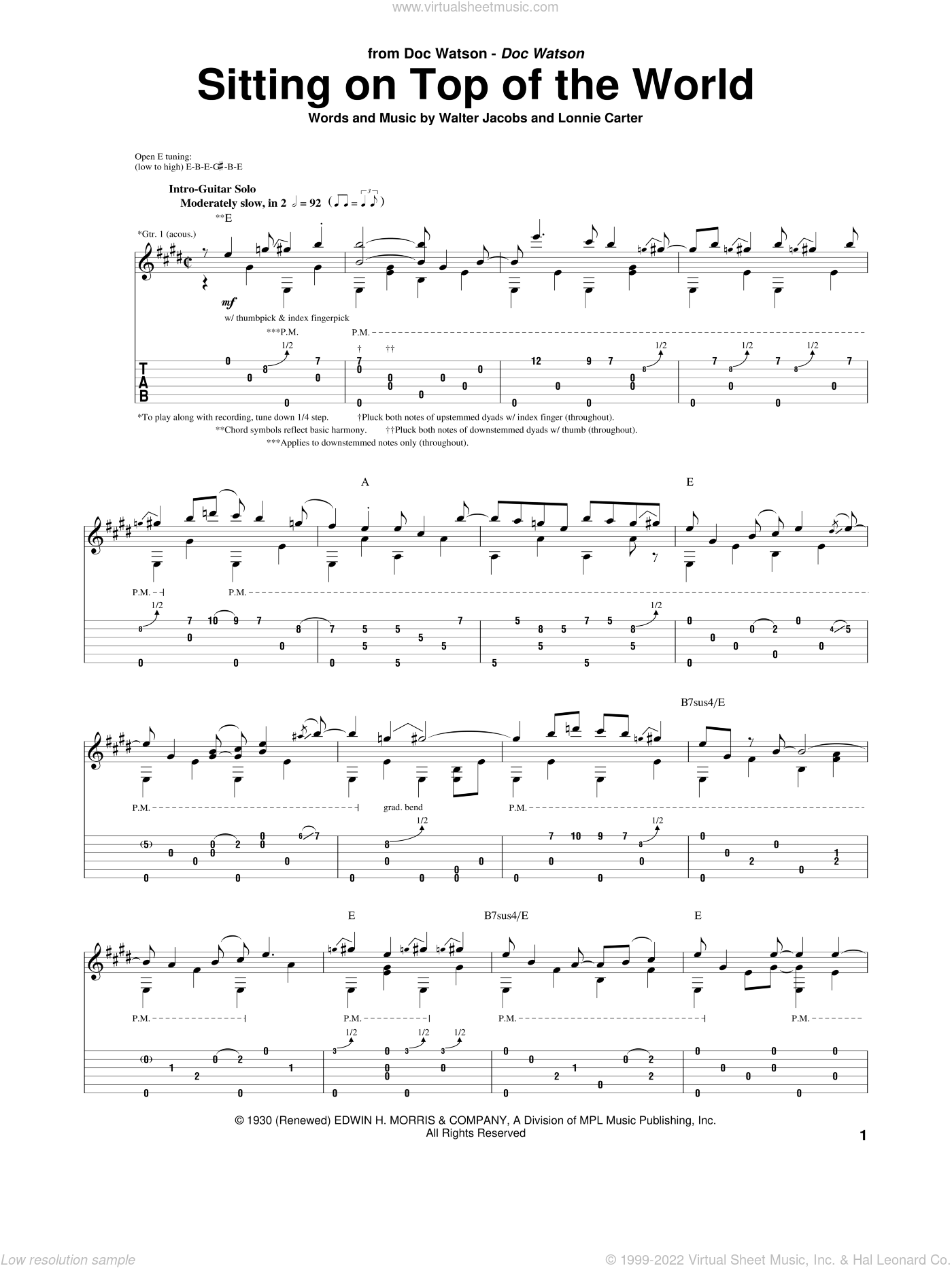 sitting on top of the world ukulele chords