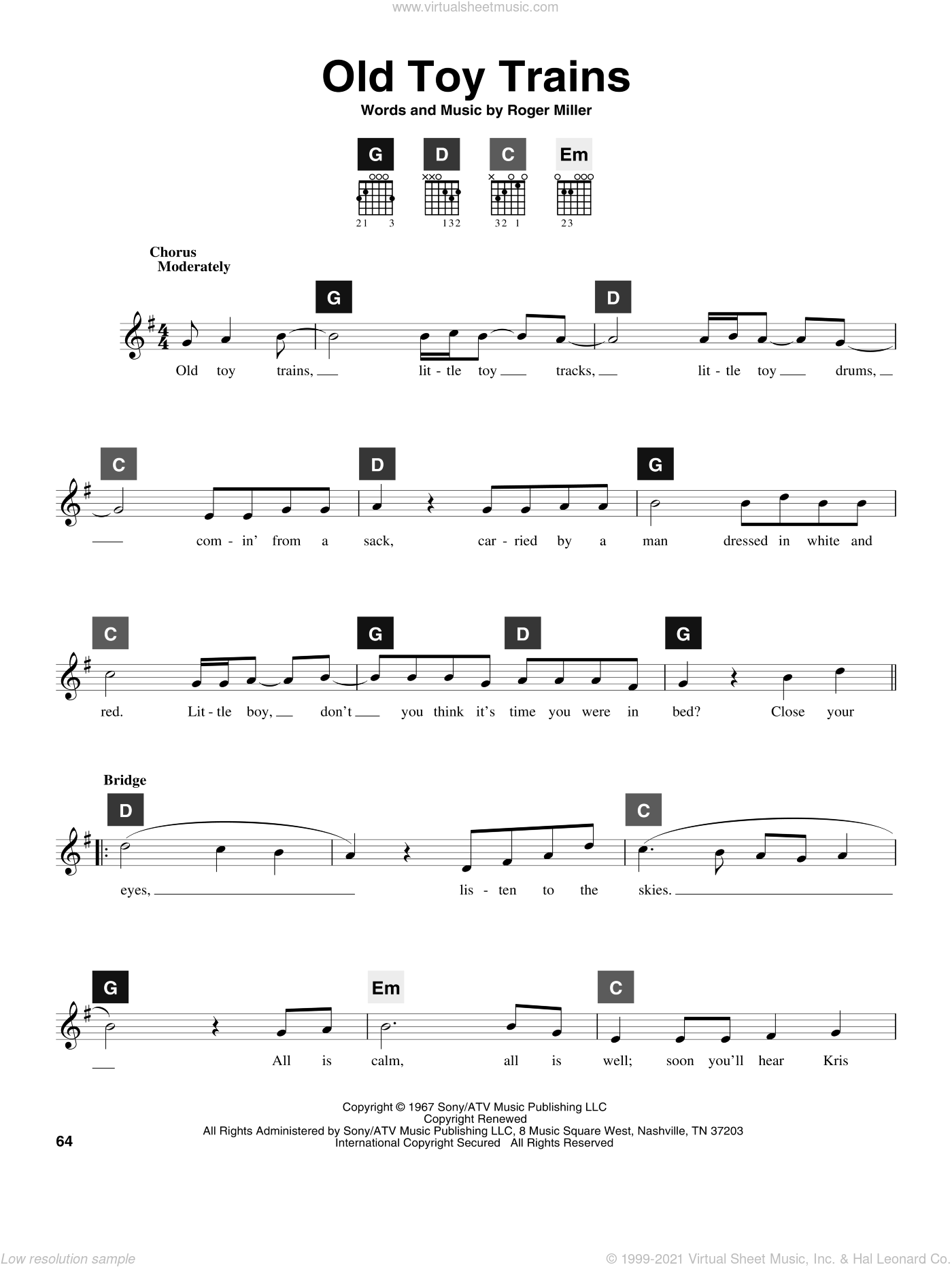 Old Toy Trains Sheet Music (intermediate) For Guitar Solo (ChordBuddy ...