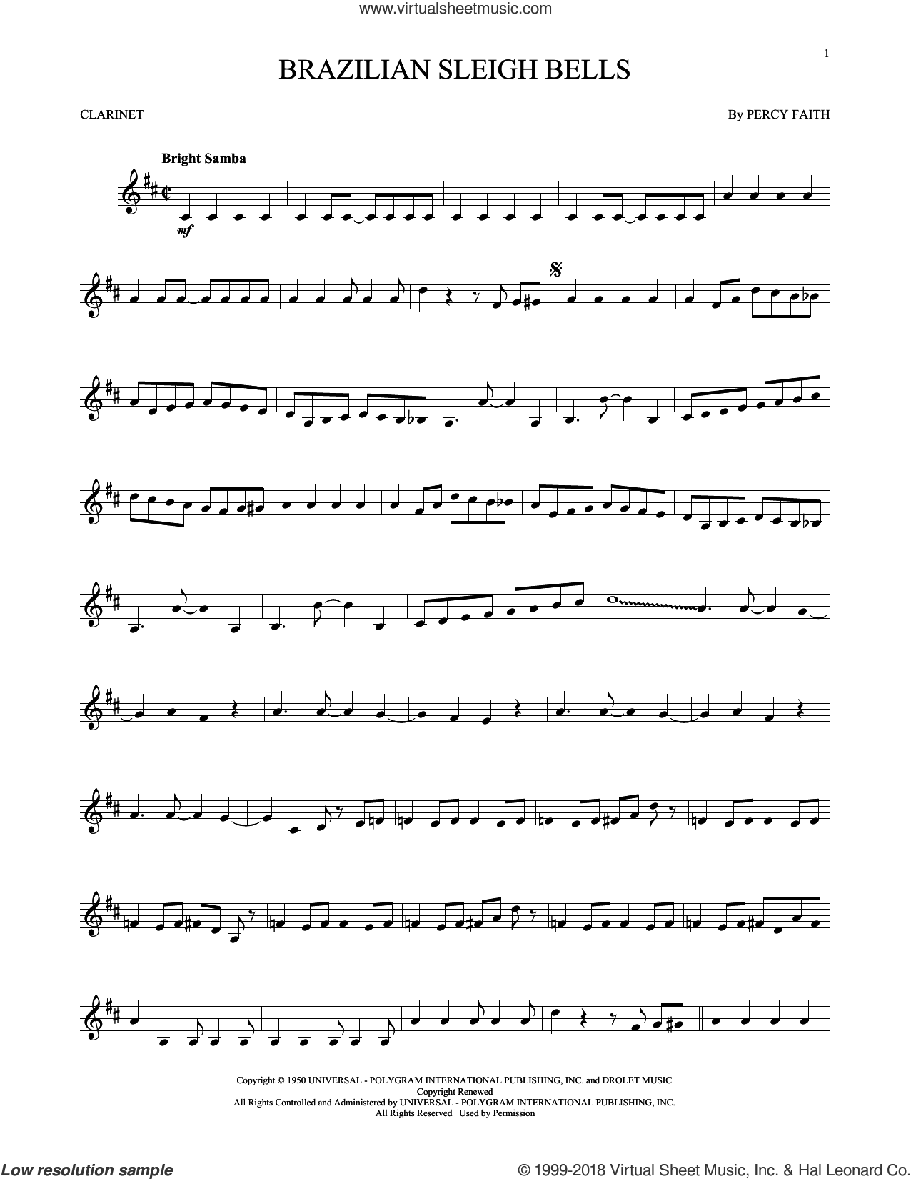 Brazilian Sleigh Bells sheet music for solo (PDF)