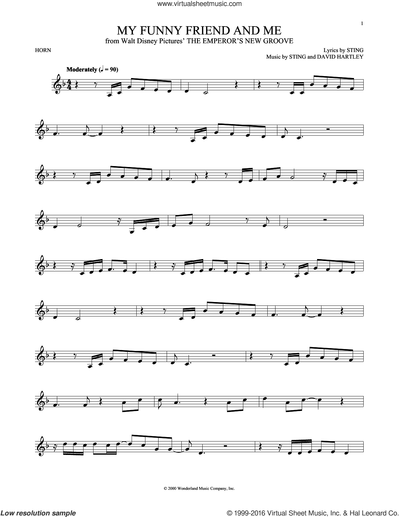 My Funny Friend And Me (from The Emperor's New Groove) sheet music for ...