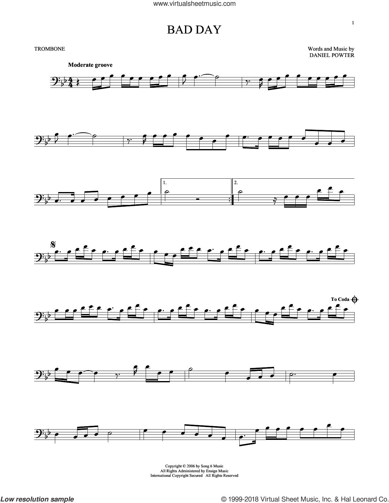 100 Bad Days - Sheet music for Piano