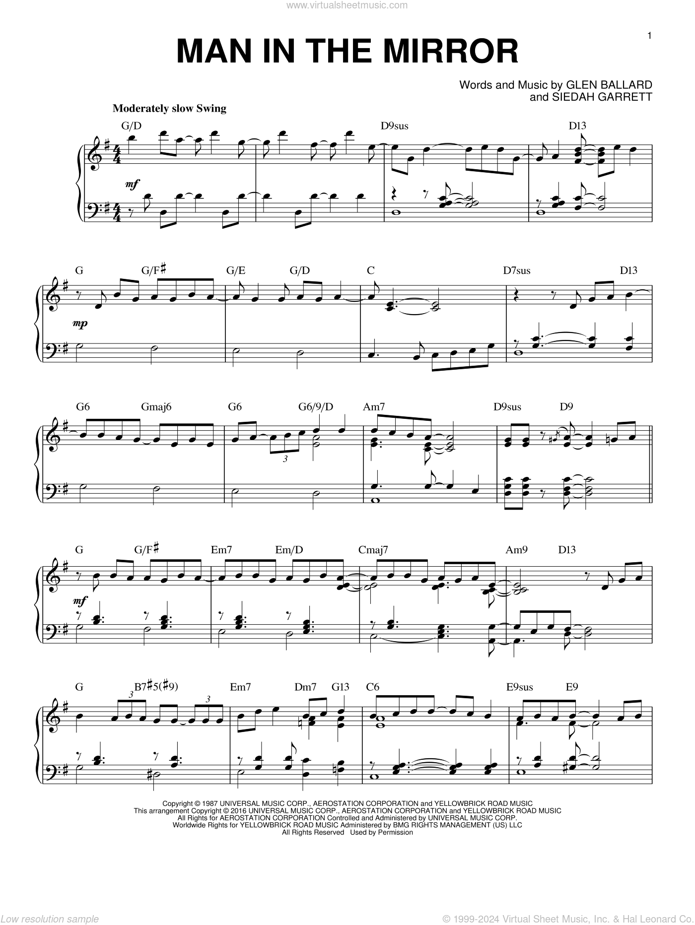 Man In The Mirror [Jazz version] (arr. Brent Edstrom) sheet music