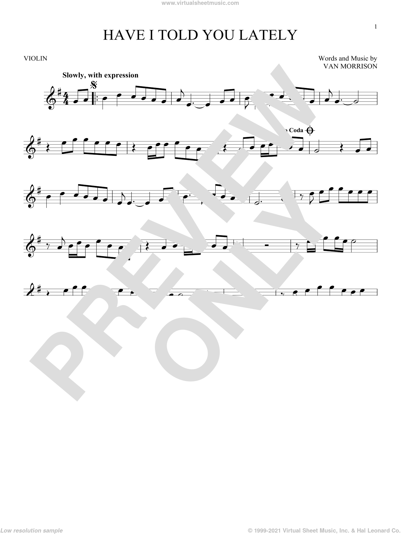 Have I Told You Lately Sheet Music For Violin Solo Pdf