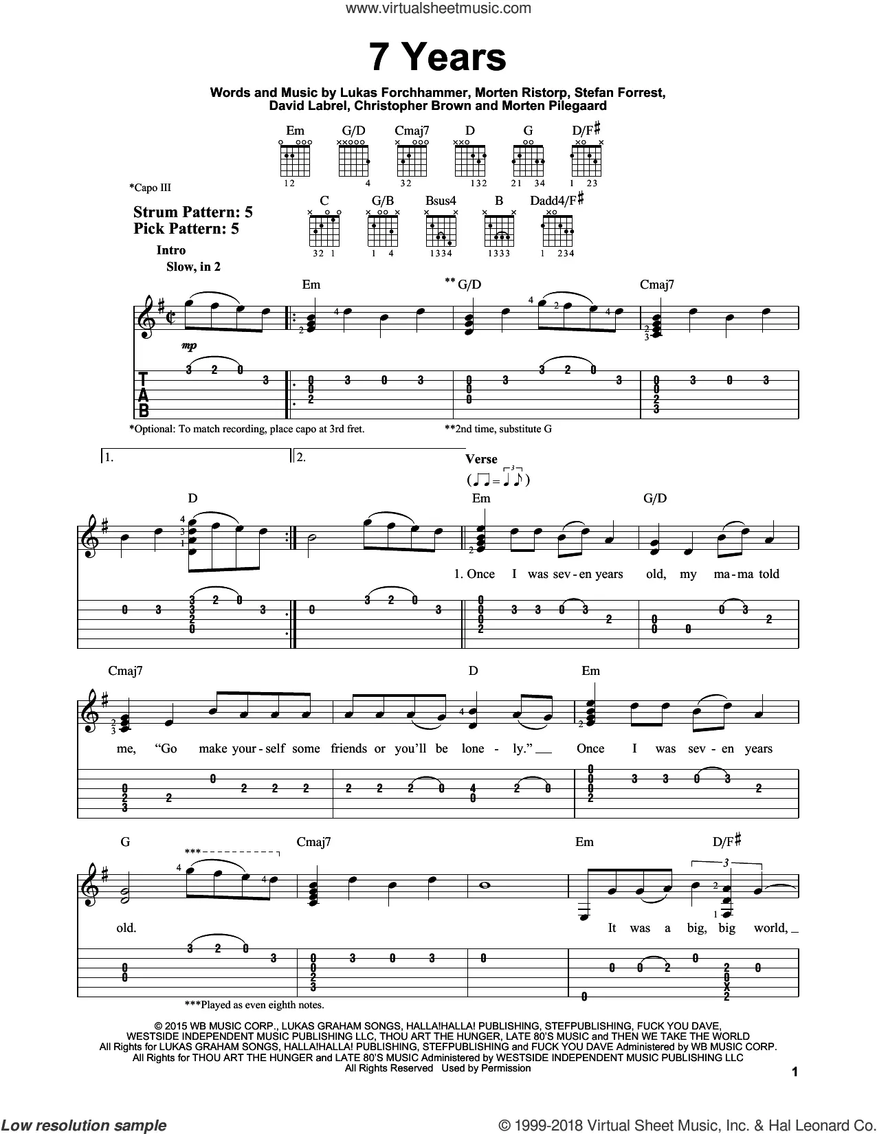 Download Sheet Music of Graham Guitar notes and tablatures