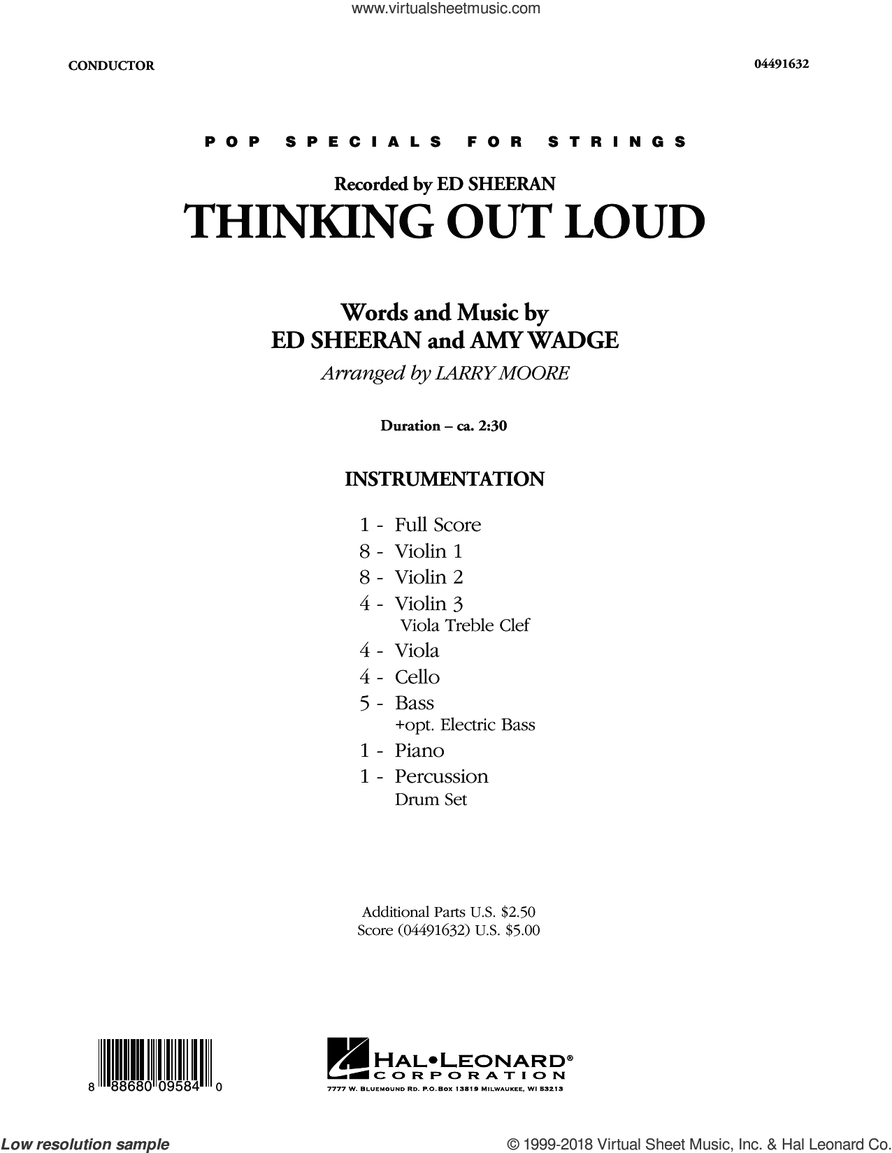 Thinking Out Loud Sheet Music (complete Collection) For Orchestra