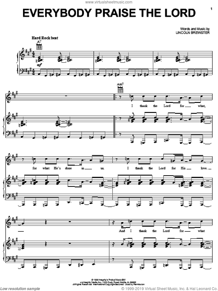 Lincoln Brewster: Everywhere I Go sheet music for voice, piano or