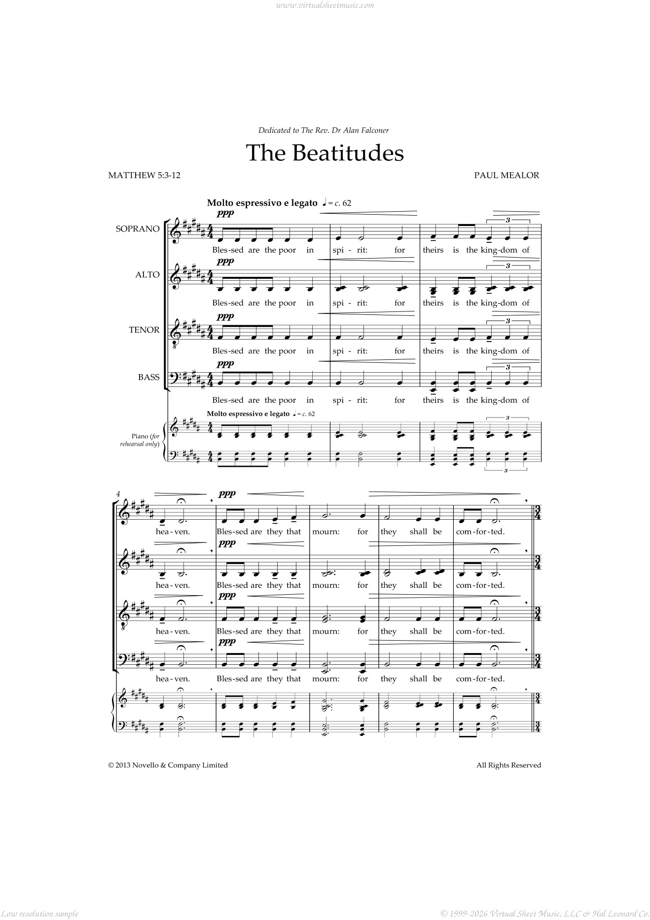 The Beatitudes sheet music for choir (PDF)