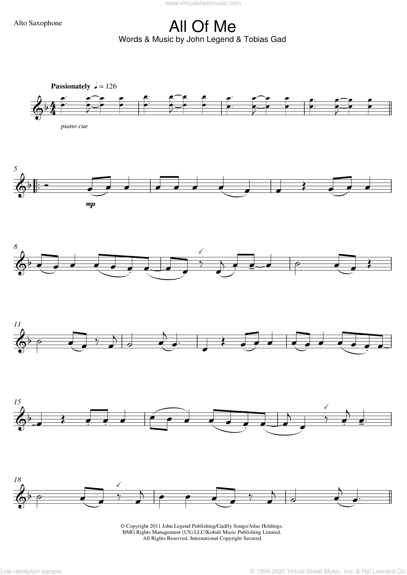 All Of Me Tenor Saxophone Sheet Music Pdf John Legend Daedalusdrones Com