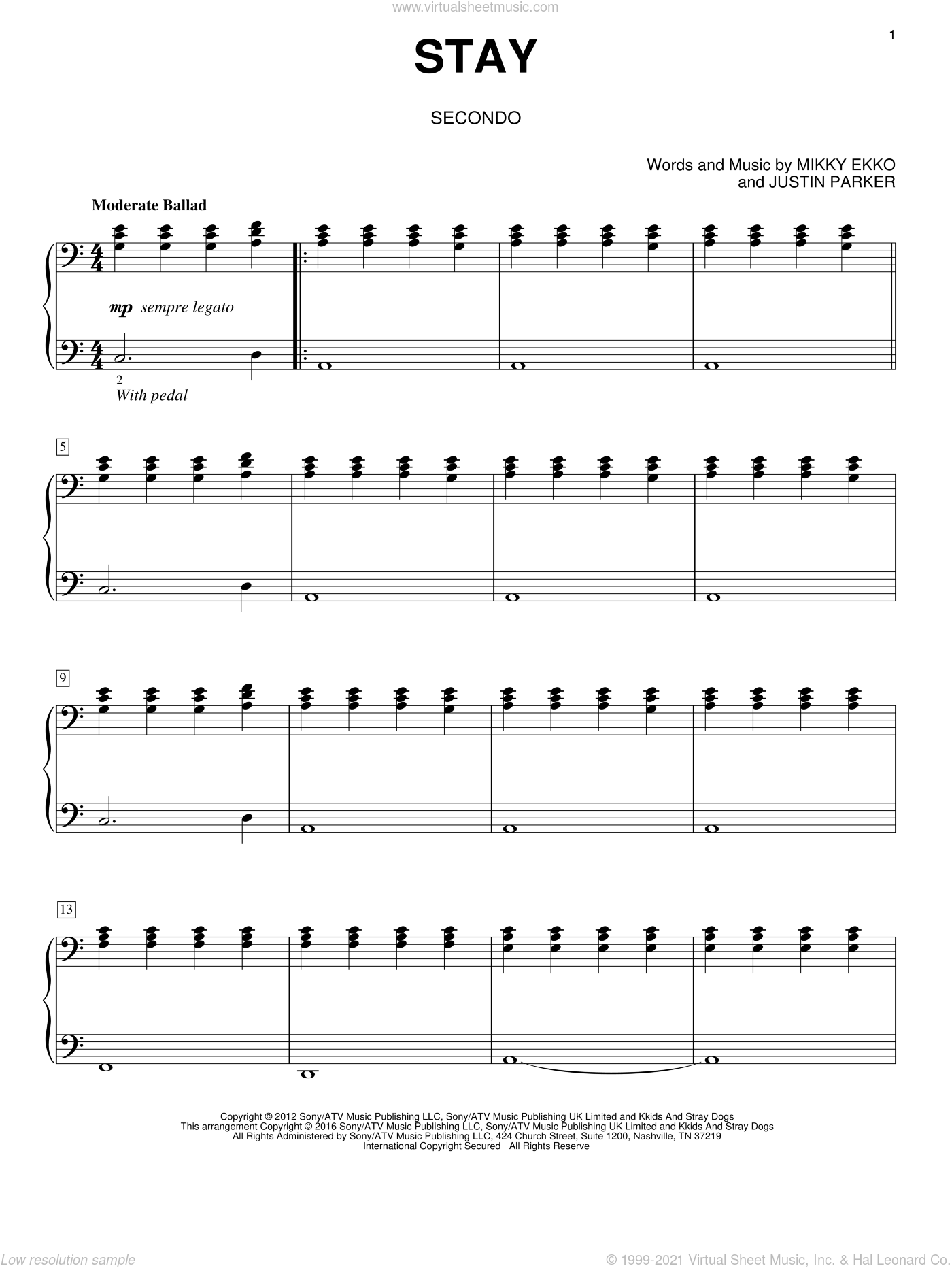 Rihanna Stay Sheet Music For Piano Four Hands Pdf