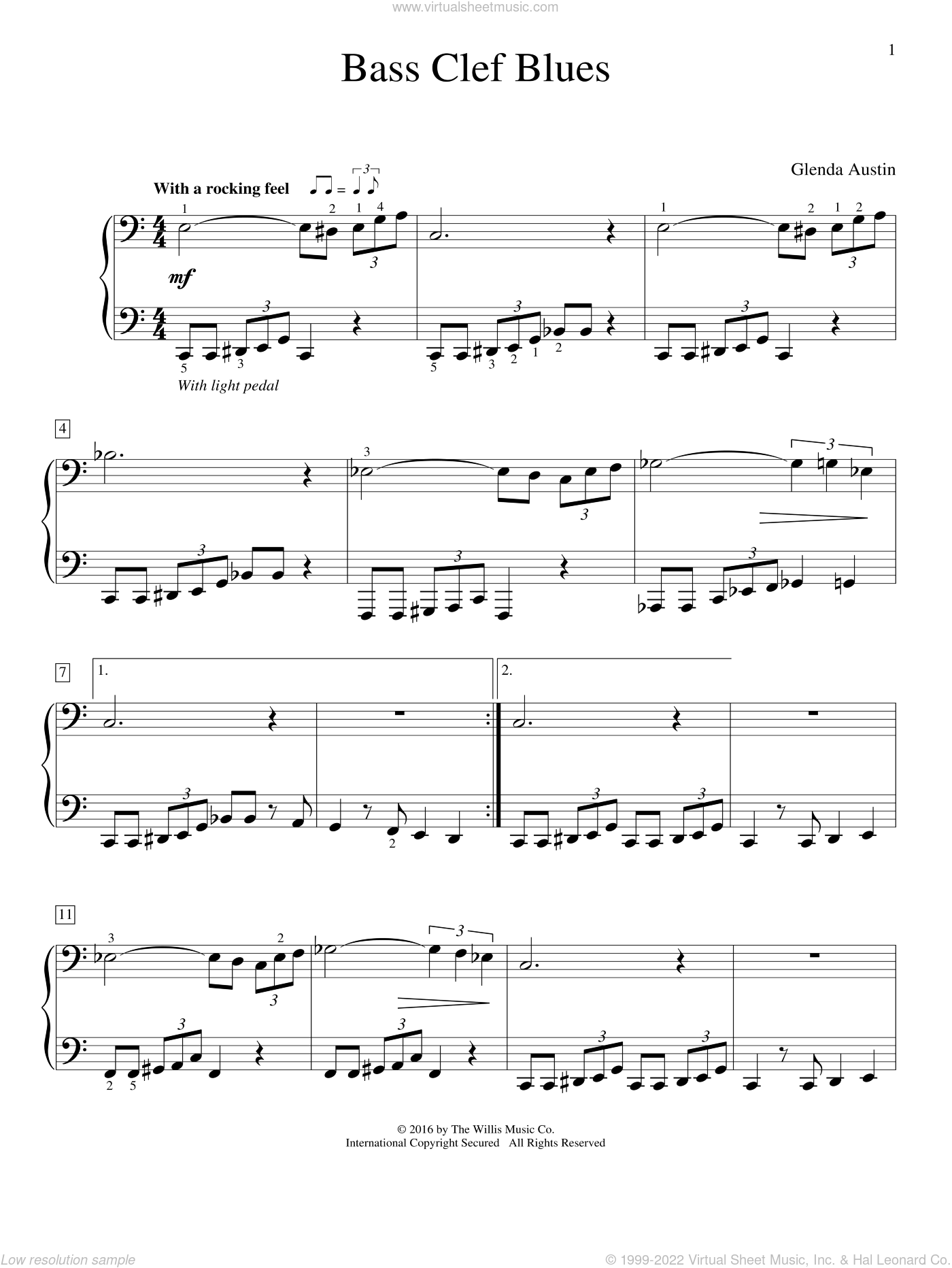 Muzik lembaran Bass Clef Blues untuk pianoMuzik lembaran Bass Clef Blues untuk piano  