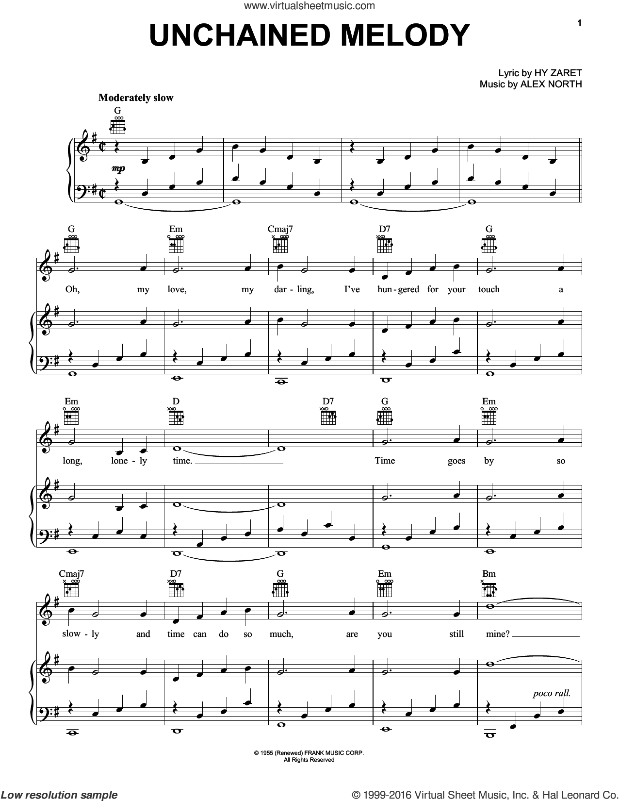 Brothers - Unchained Melody sheet music for voice, piano or guitar v3