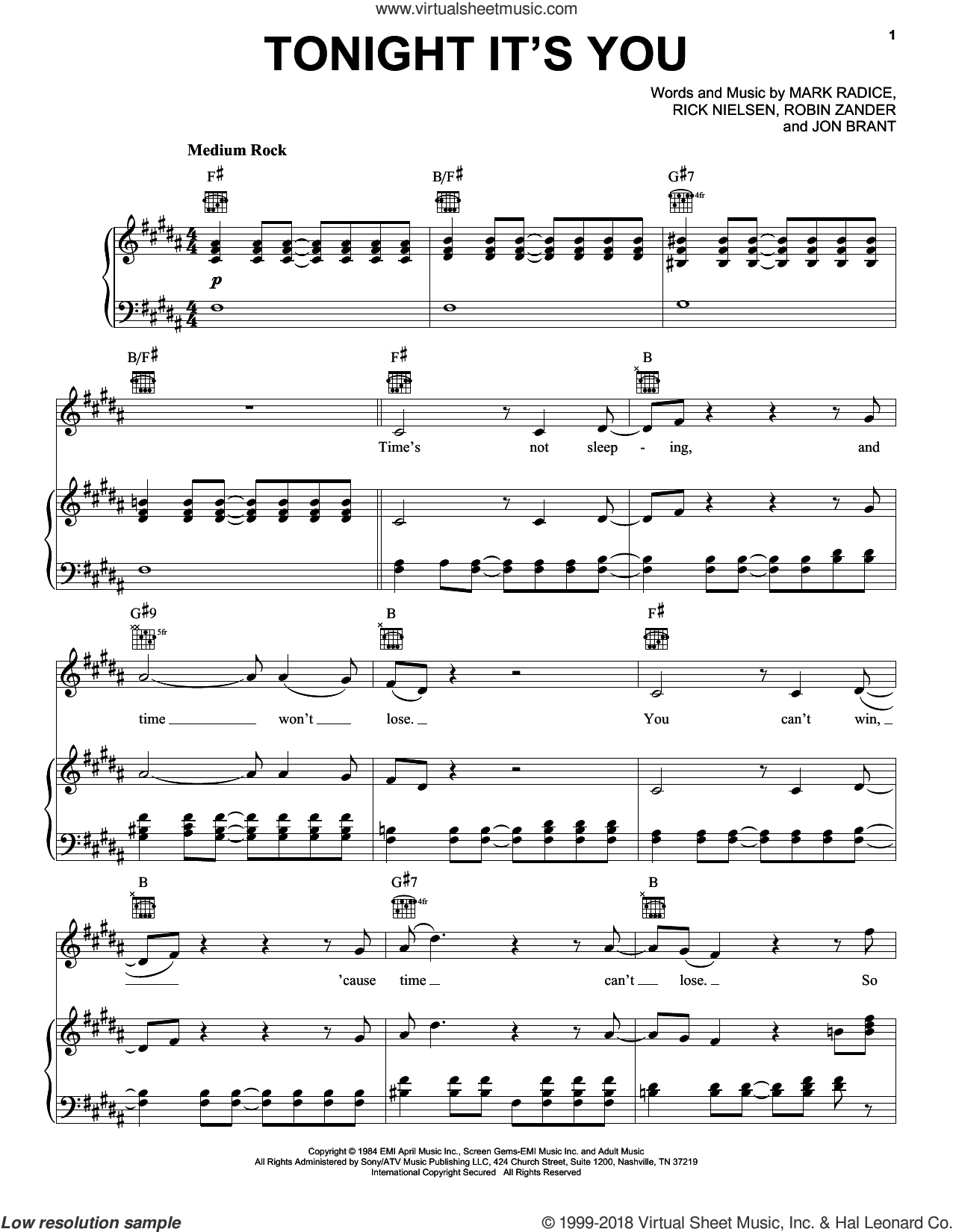 Call You Tonight sheet music for voice, piano or guitar (PDF)