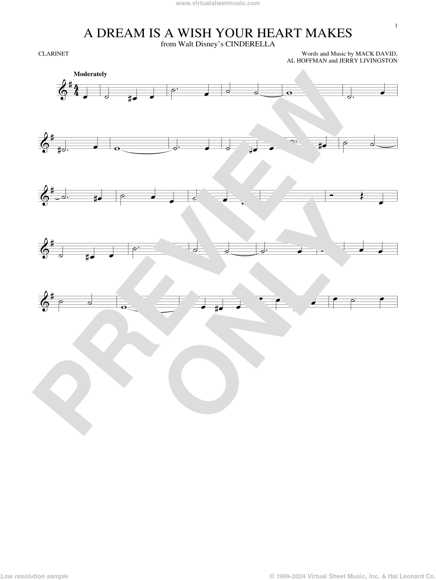 A Dream Is A Wish Your Heart Makes (from Cinderella) sheet music for