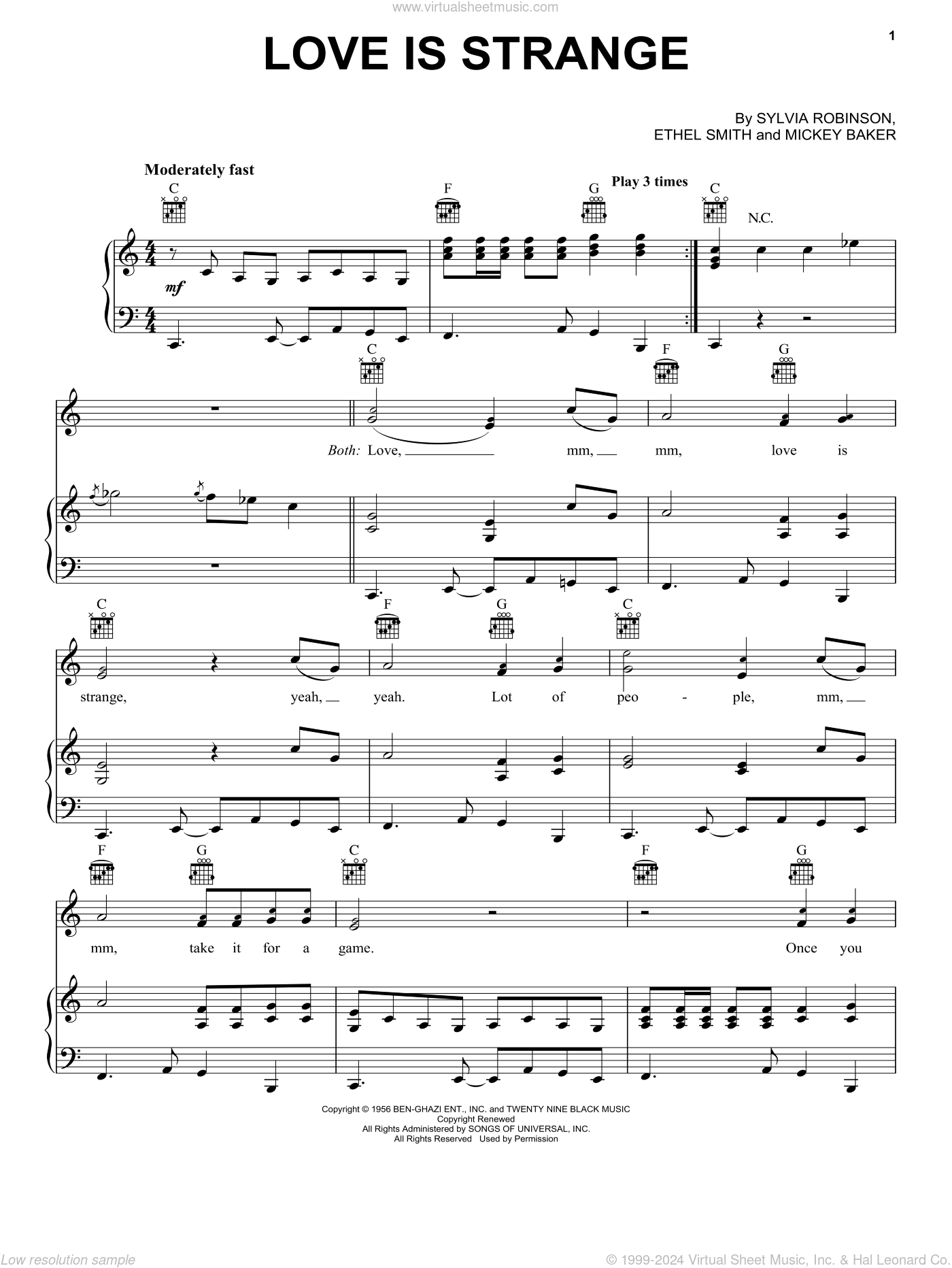 Love Is Strange sheet music for voice, piano or guitar (PDF)