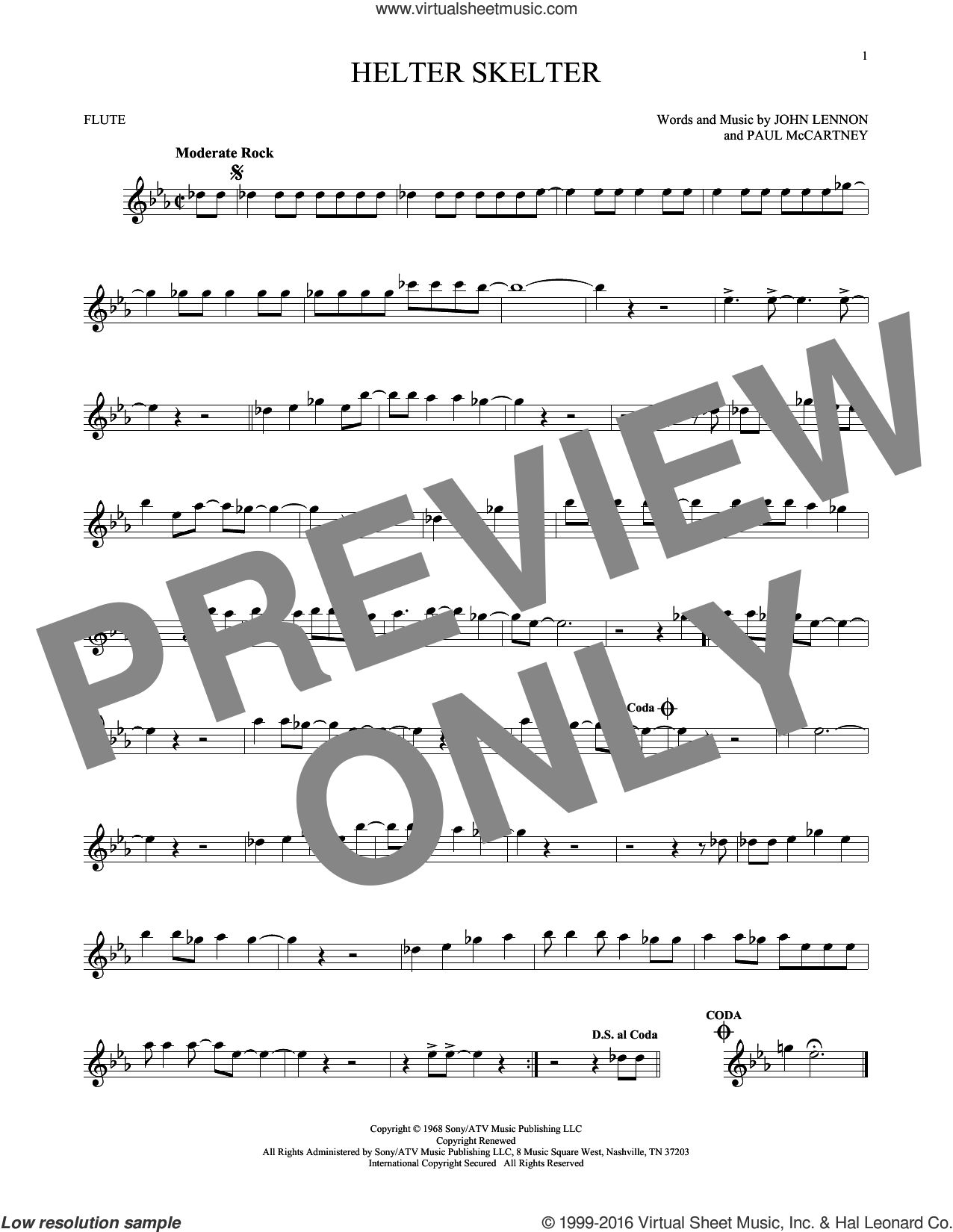 Beatles Helter Skelter Sheet Music For Flute Solo Pdf 