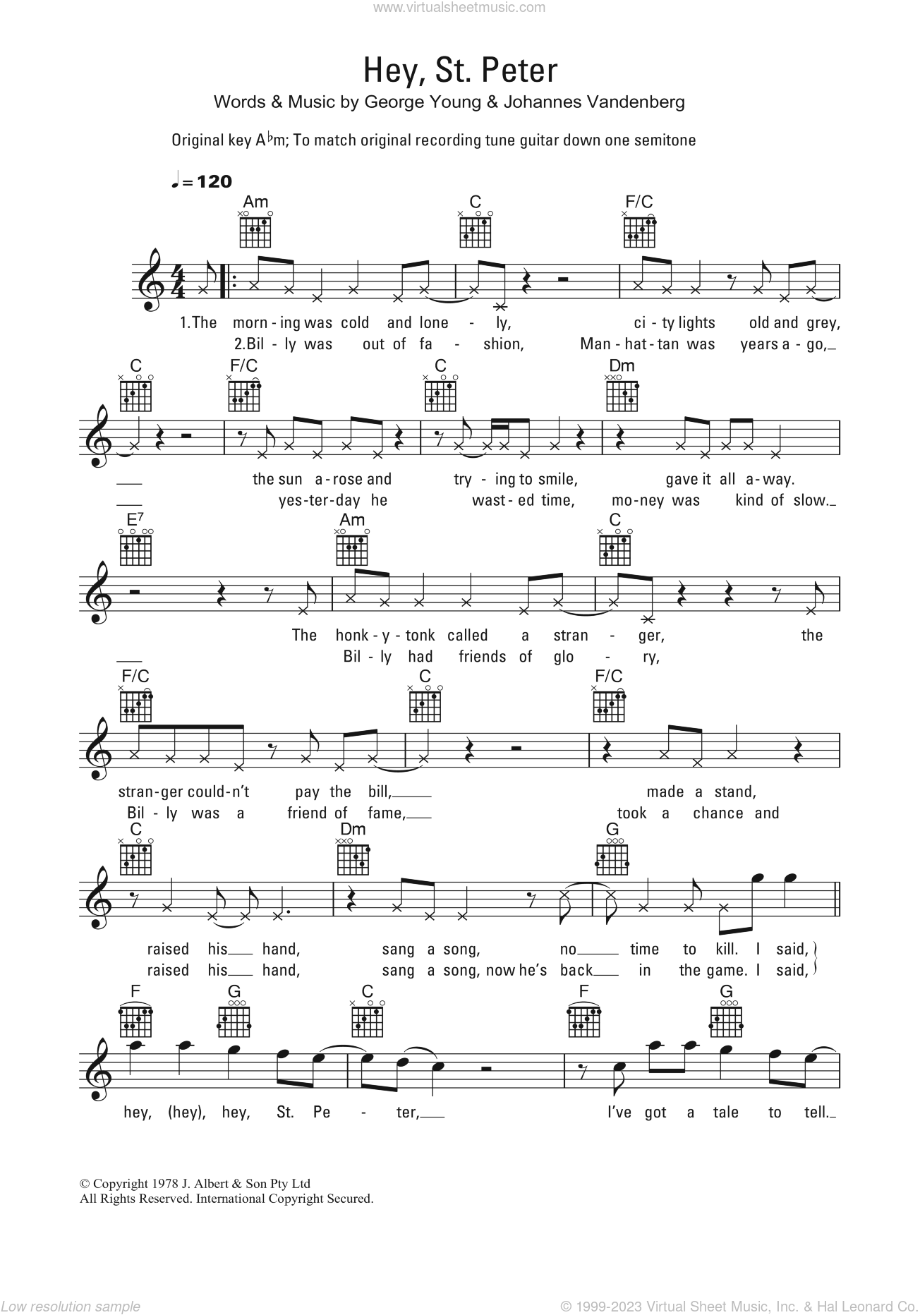 Hey, St. Peter sheet music (fake book) (PDF)