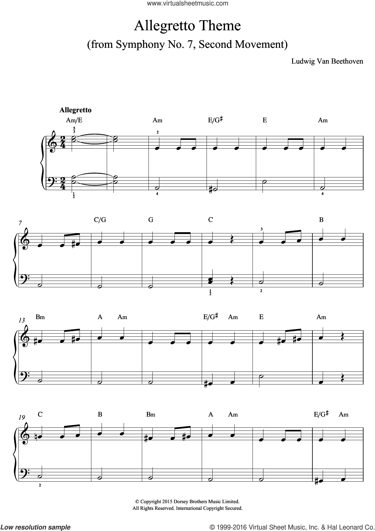 Allegretto from Symphony No. 7 (Op. 92) by L.V. Beethoven for classical  guitar - Intermediate level - Online Guitar Lessons, Classical Guitar Sheet  Music and Tabs by LAGA