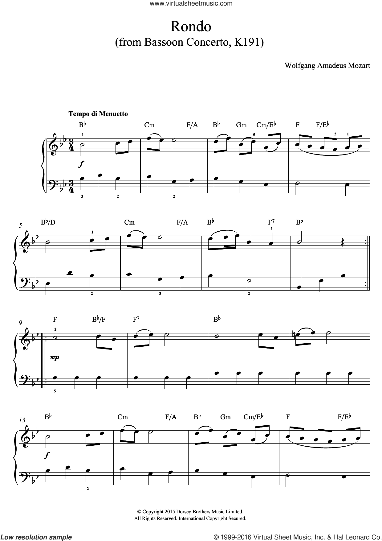 pdf Leonard Mozart- Concerto in B-Flat, K191 Trombone brass quartet sheet music-musescore-Scribd