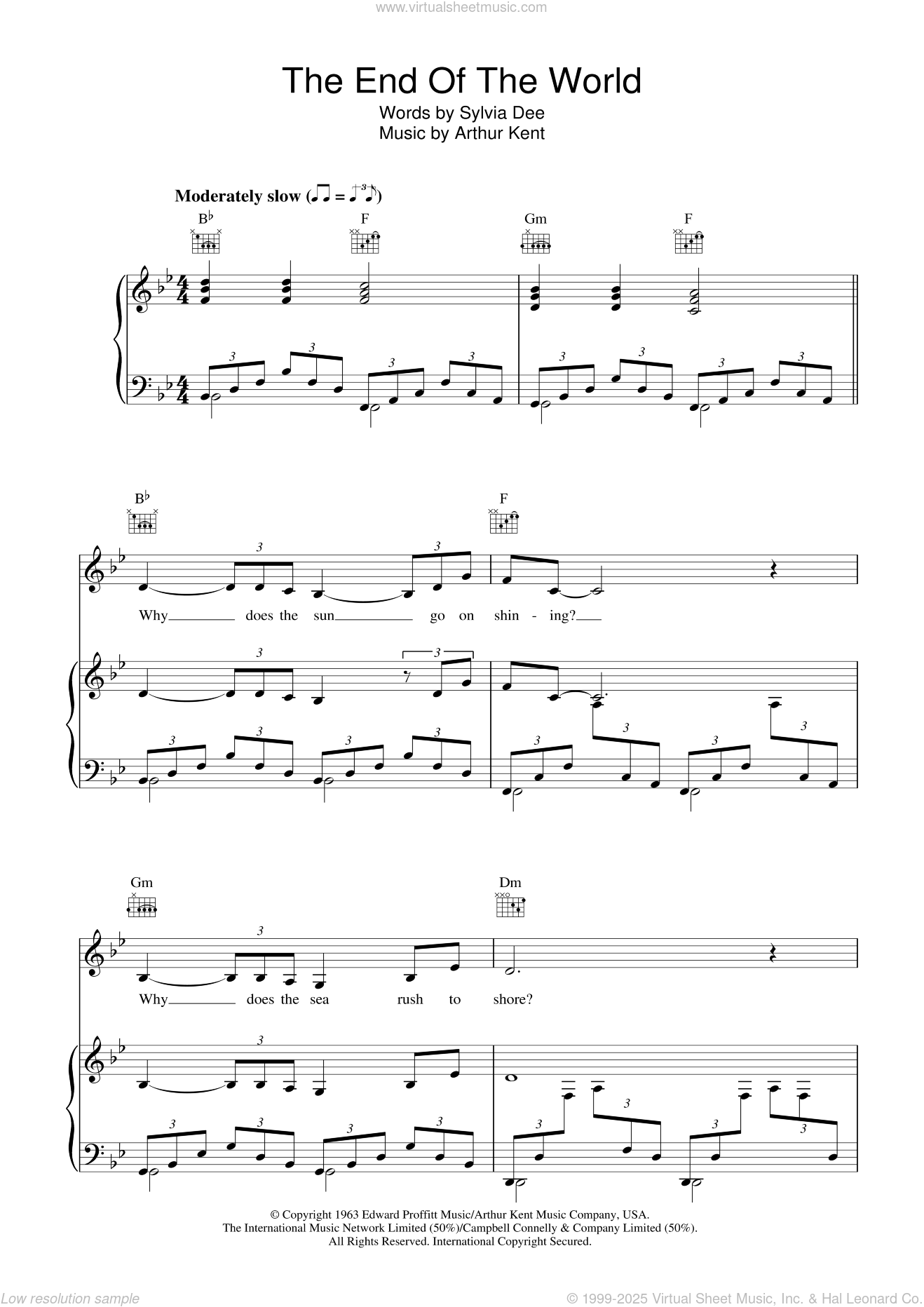 The End Of The World sheet music for guitar (chords) v2