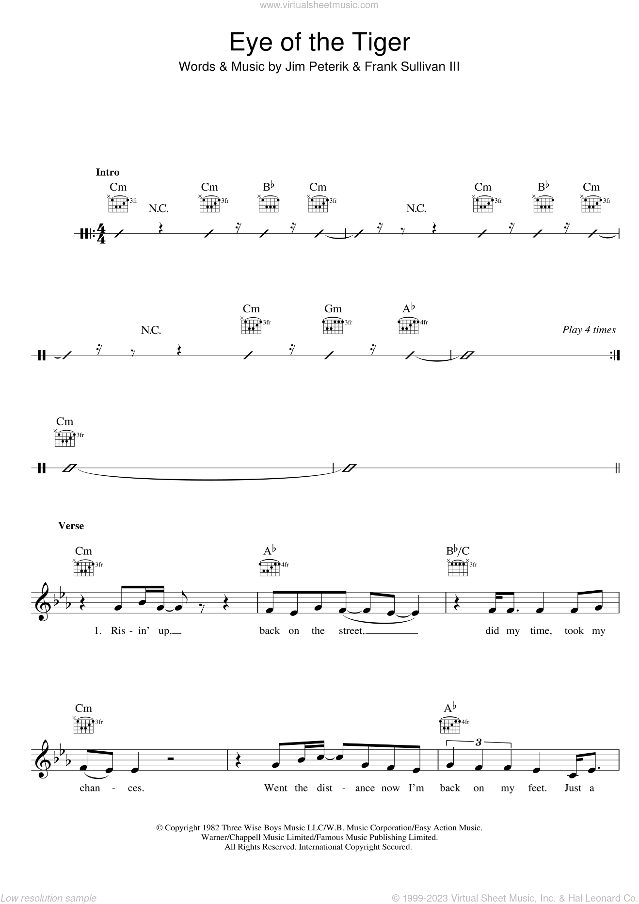 Survivor - Eye of the Tiger - For Trumpet Sheet music for Piano (Solo) Easy