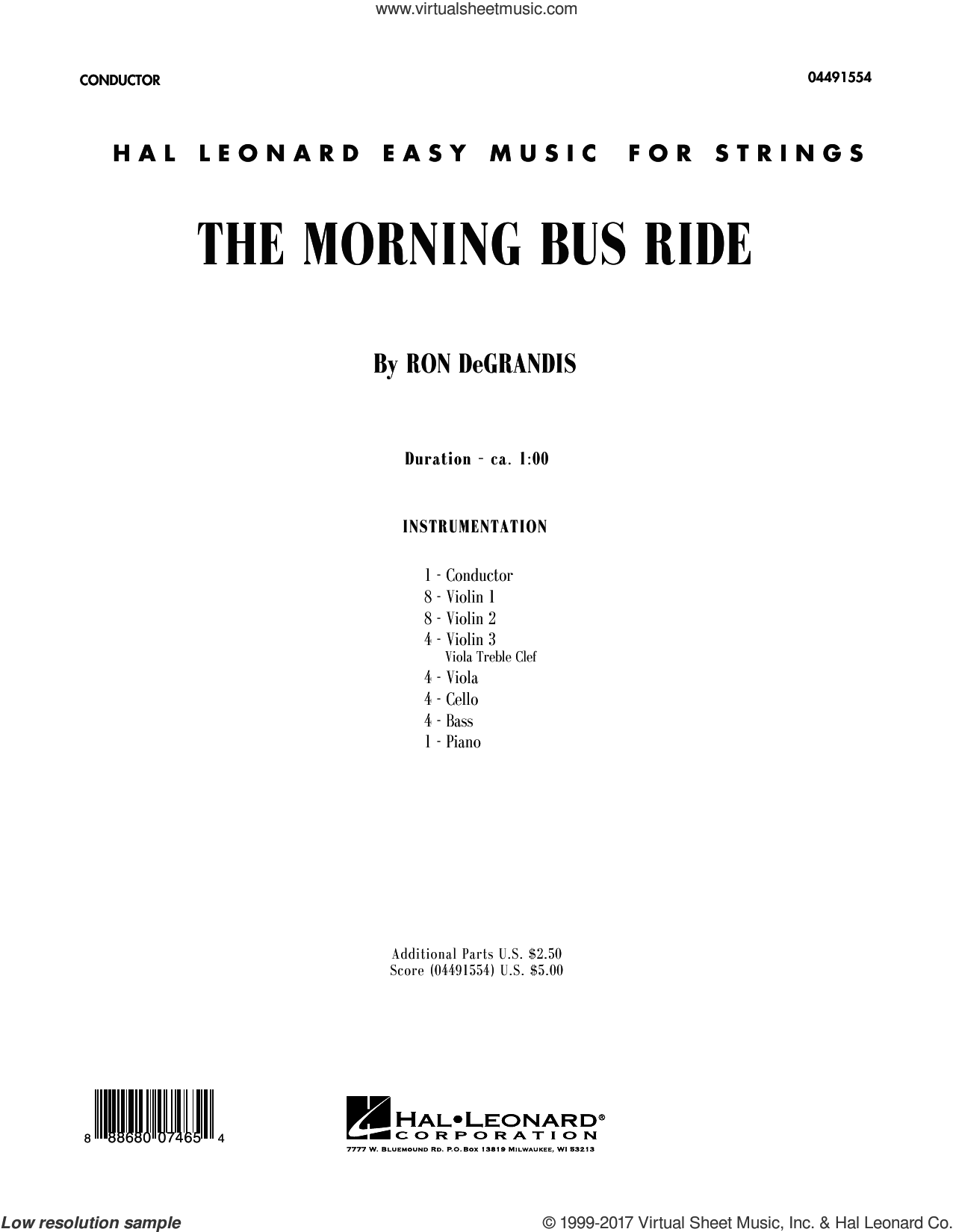 The Morning Bus Ride sheet music (complete collection) for orchestra