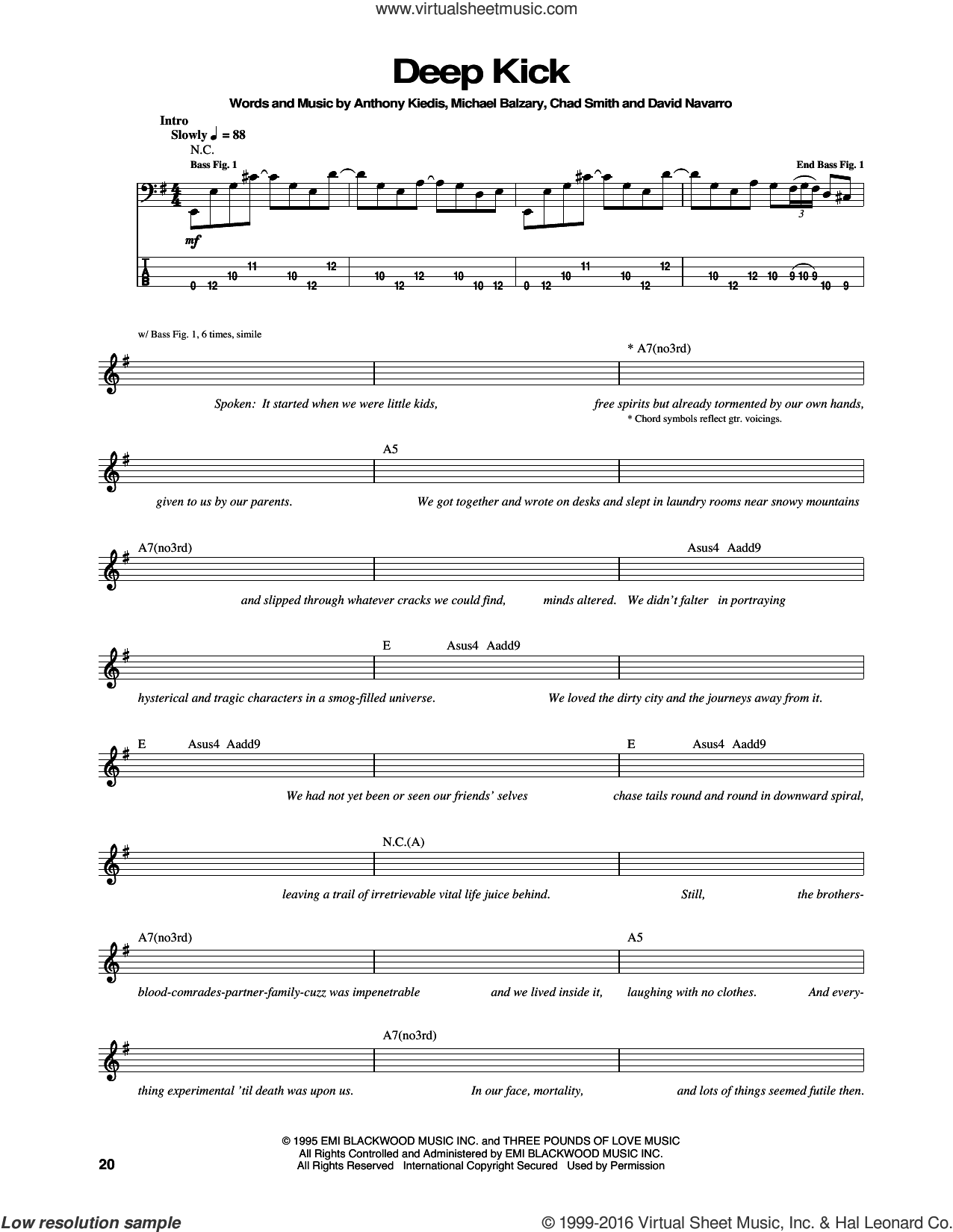 Peppers - Deep Kick sheet music for bass (tablature) (bass guitar)