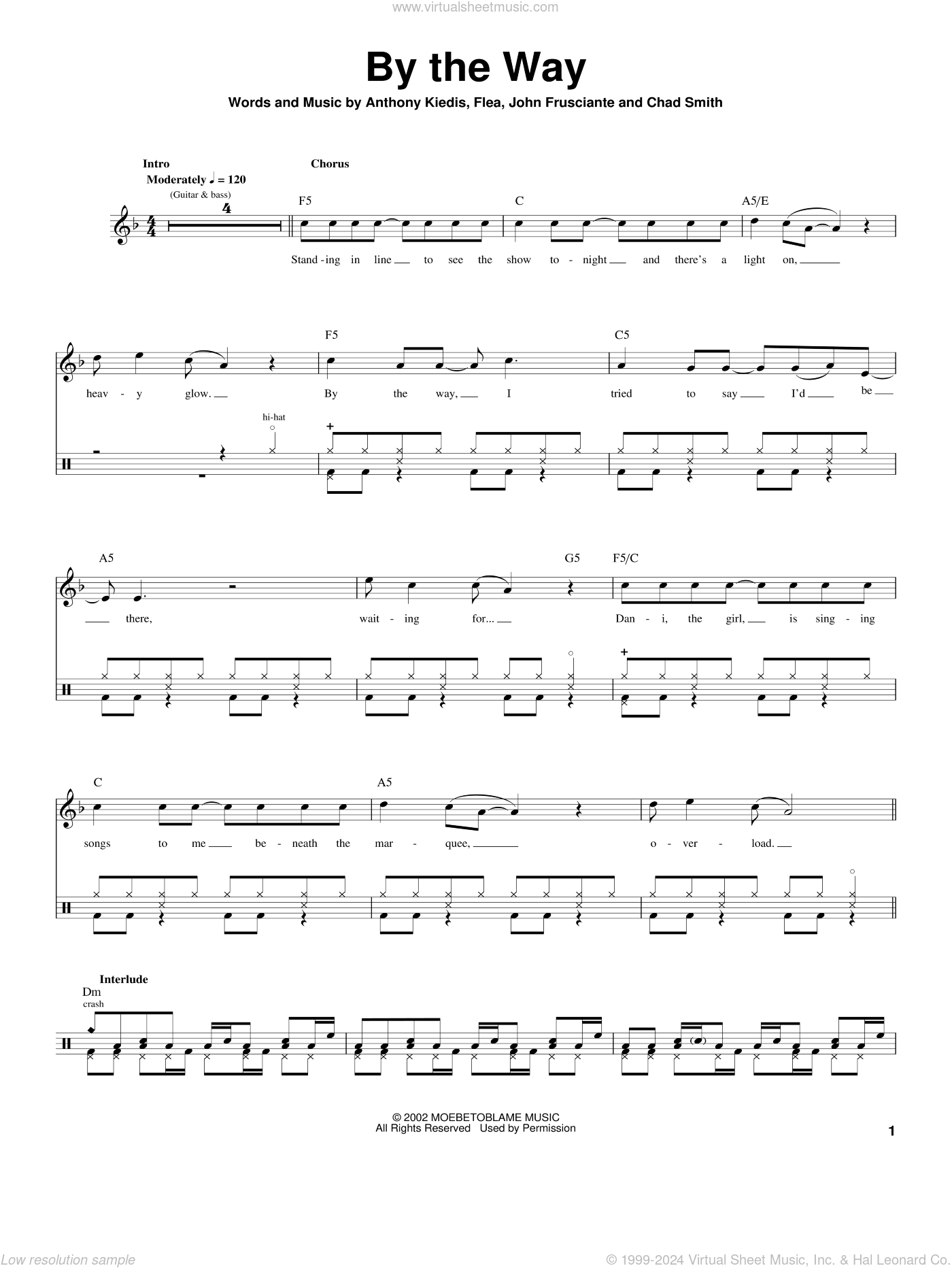 Heaven – John Frusciante (Drums) Sheet music for Drum group (Solo)