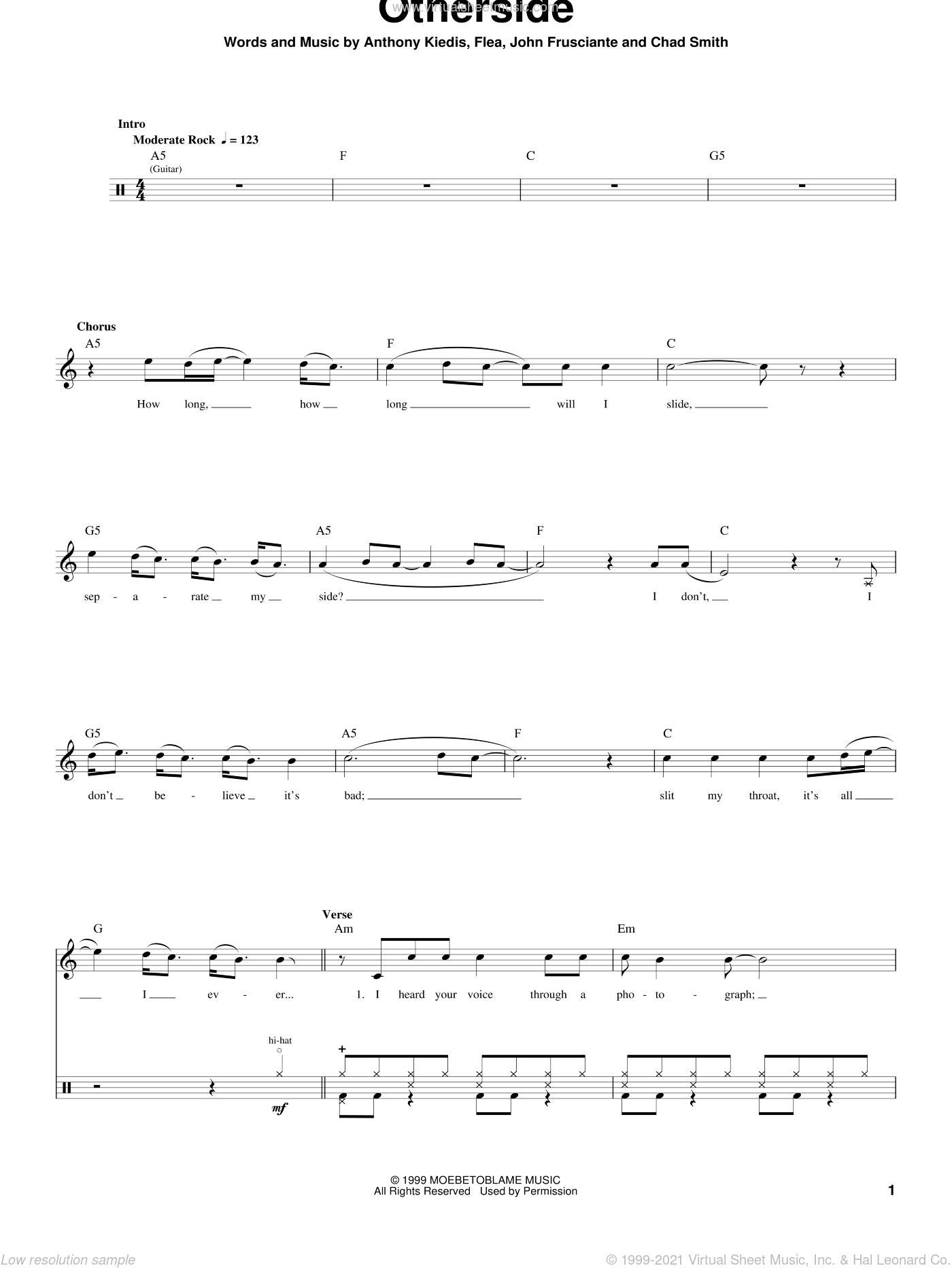 Peppers Otherside Sheet Music For Drums Pdf