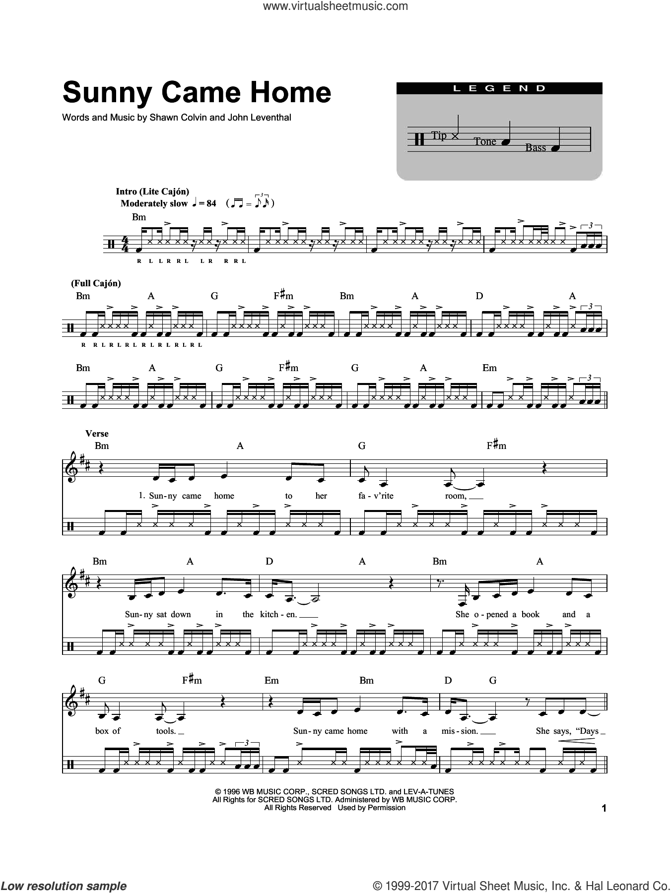 Sunny Came Home (for Acoustic Guitar, Voice and Cajon) sheet music for ...