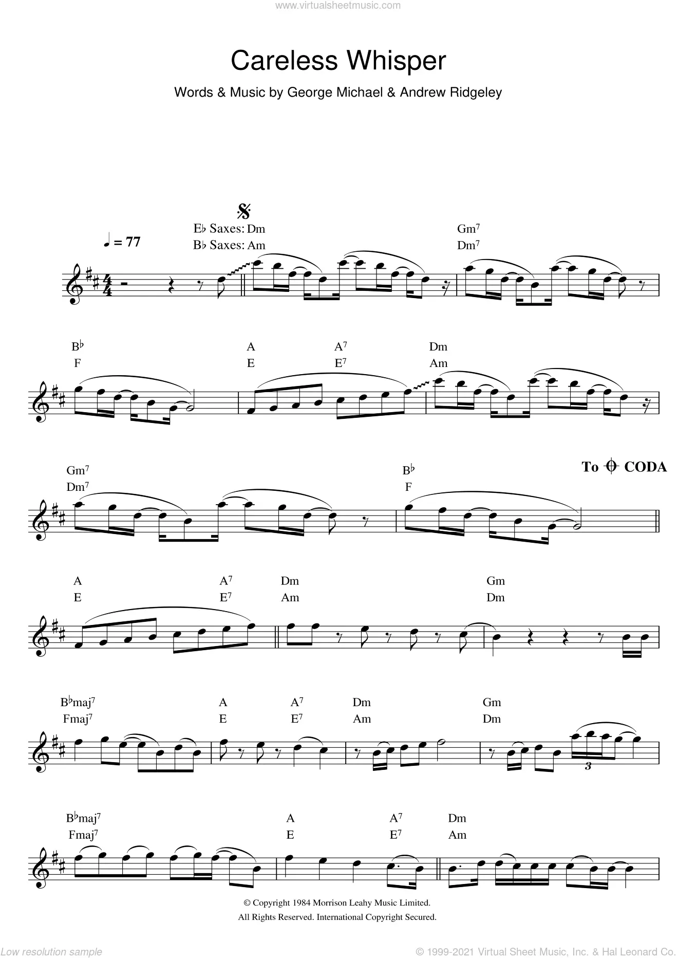 Careless whisper. George Michael Careless Whisper Ноты. Ноты Careless Whisper - George Michael (Saxophone Sheet Music). Careless Whisper Ноты для саксофона.