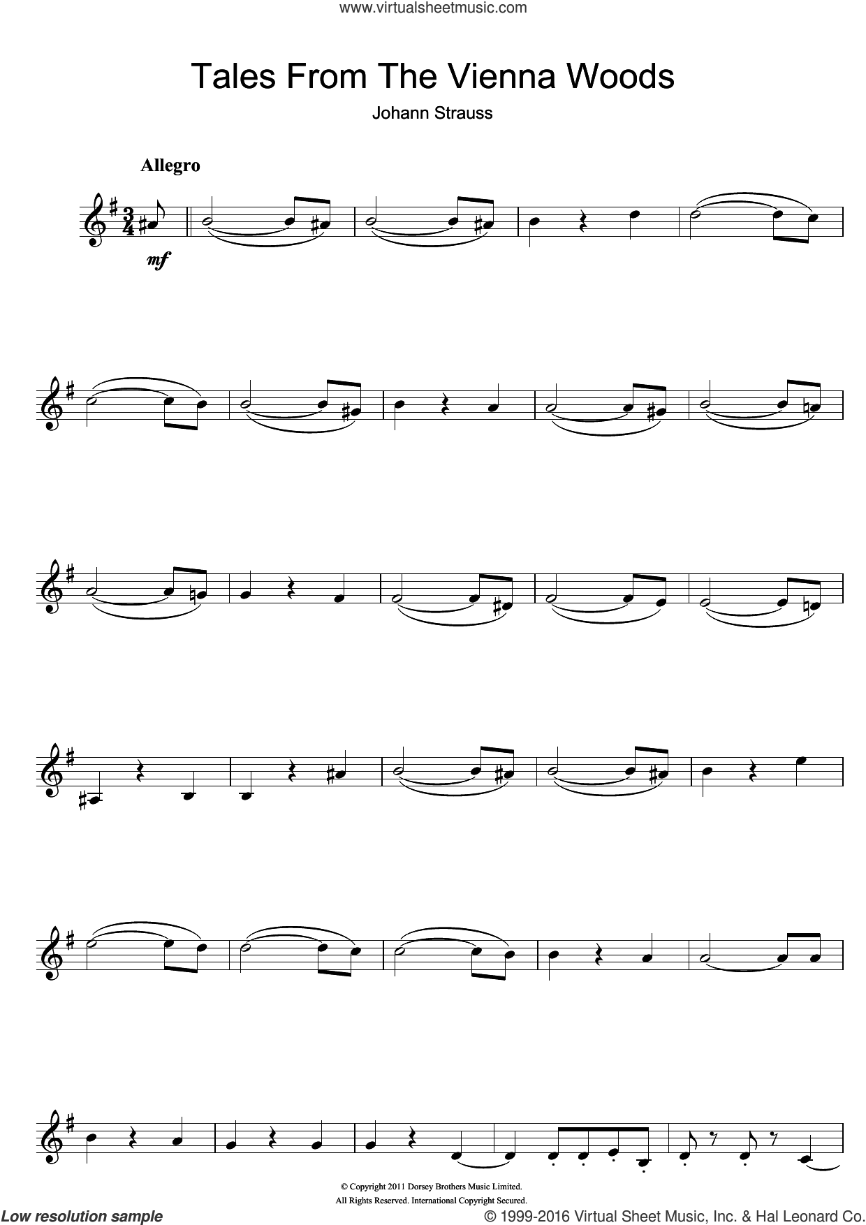 Digital sheet music for clarinet. 