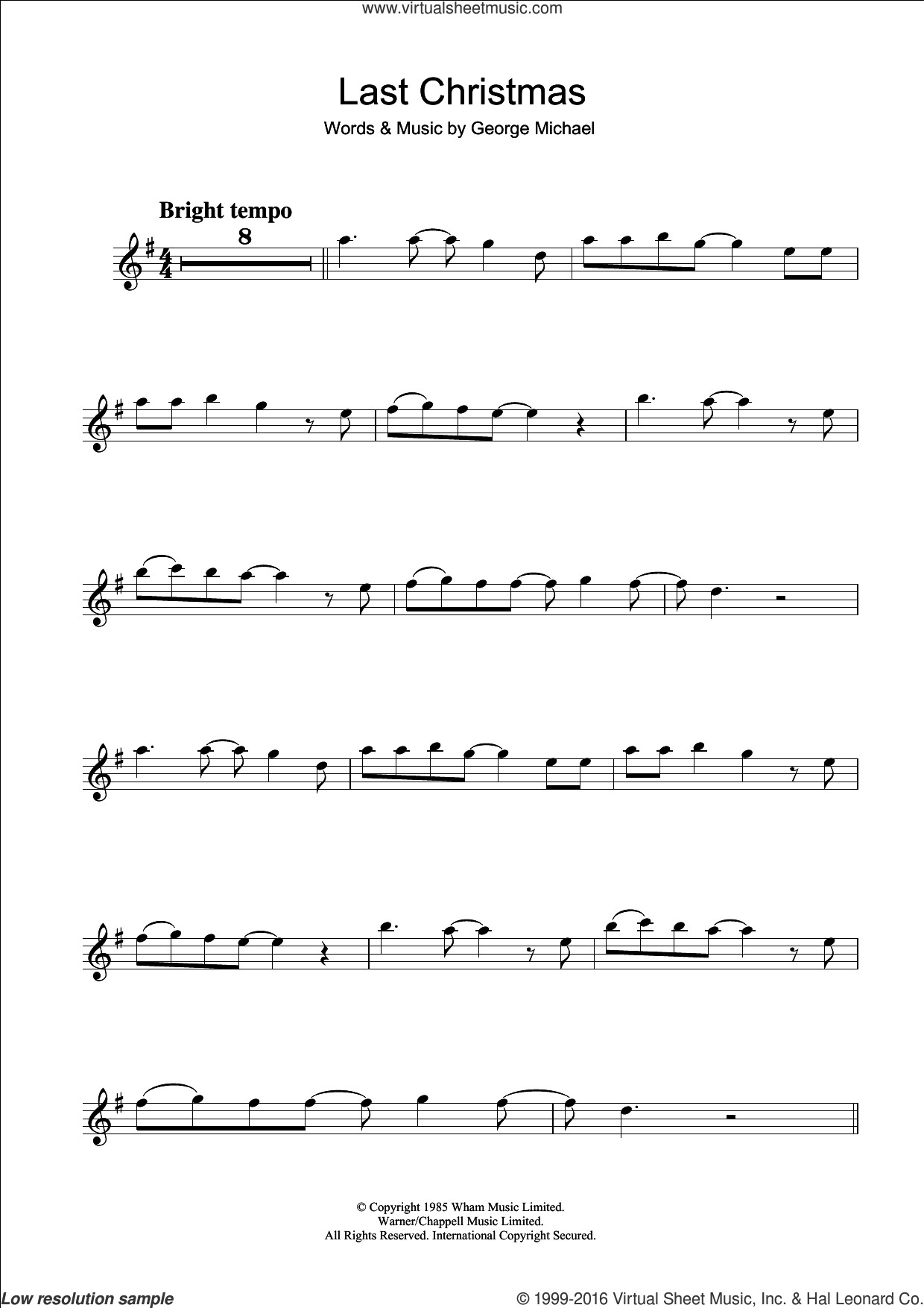 caravan contant geld voetstappen Last Christmas sheet music for clarinet solo (PDF) v2