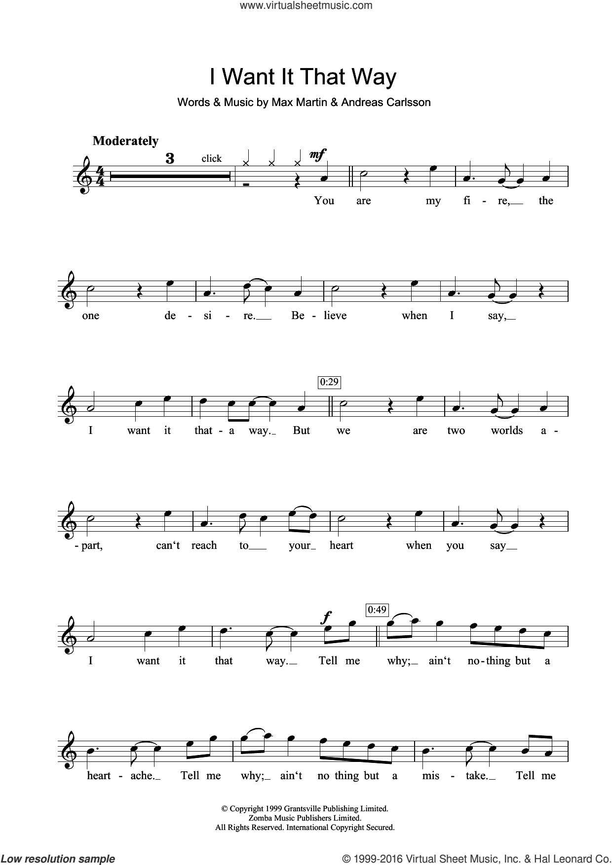 Boys I Want It That Way Sheet Music For Clarinet Solo Pdf