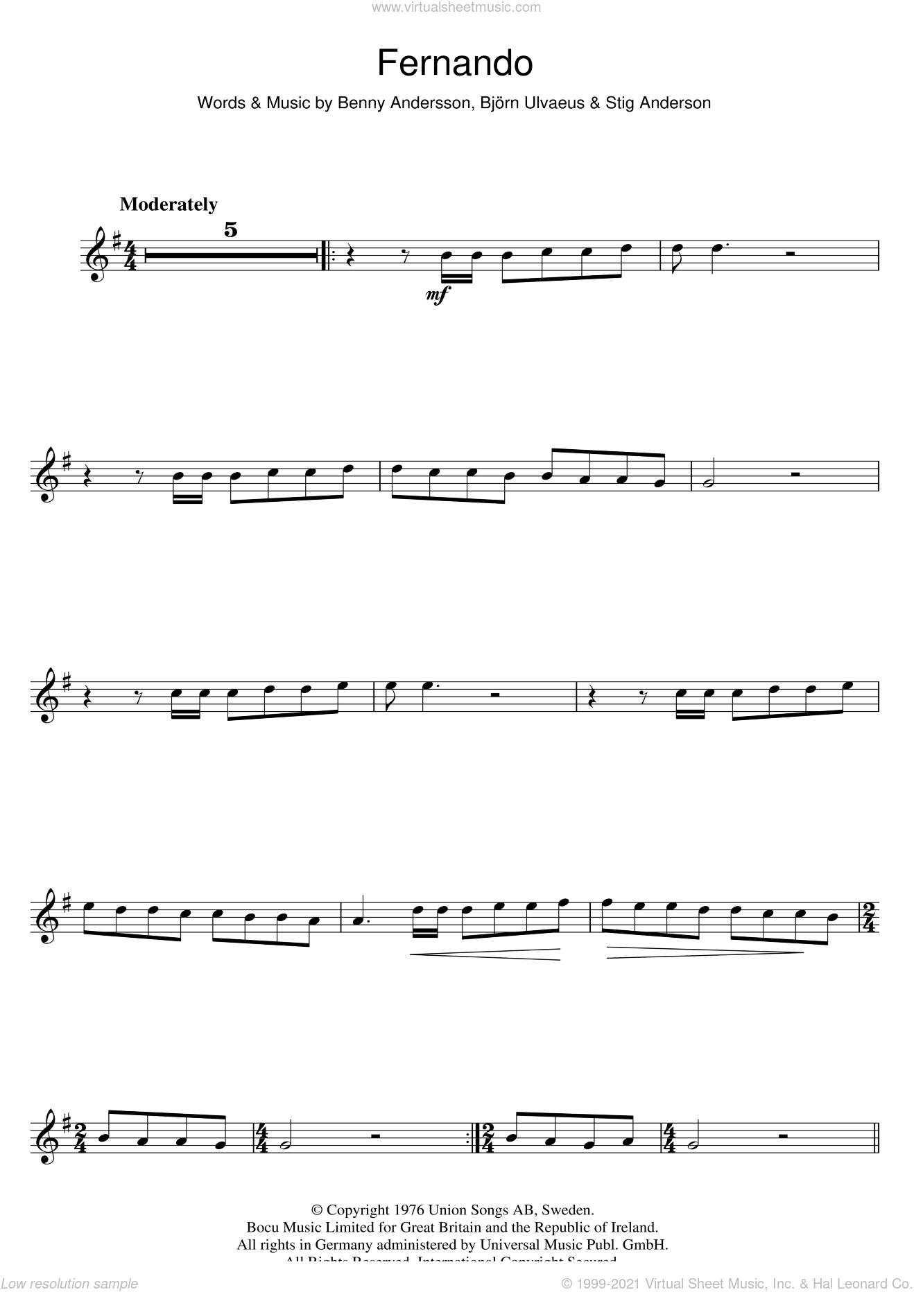 Abba Fernando Sheet Music For Flute Solo Pdf Interactive Can you hear the drums, fernando? abba fernando sheet music for flute solo pdf interactive
