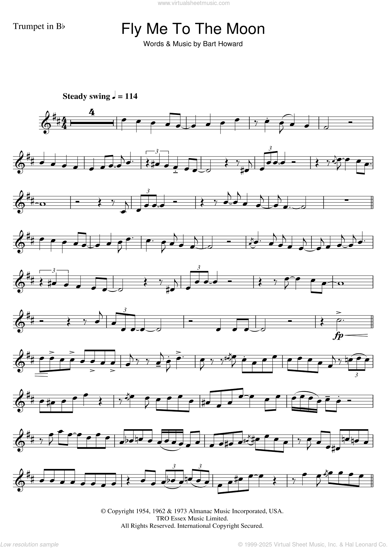 London - Fly Me To The Moon (In Other Words) sheet music ...