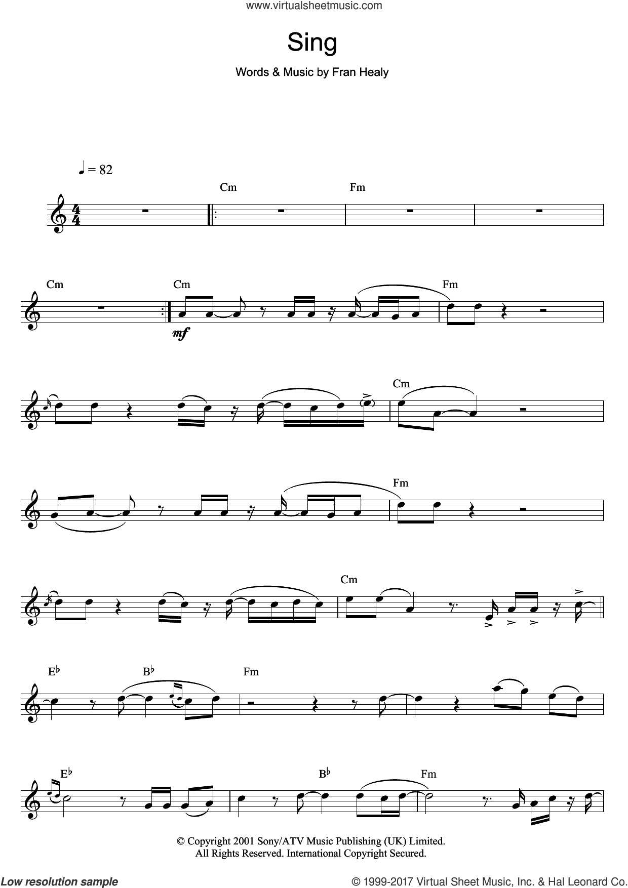 Песня travis sing. Sing Sing Sing Sheet Tenor Sax.