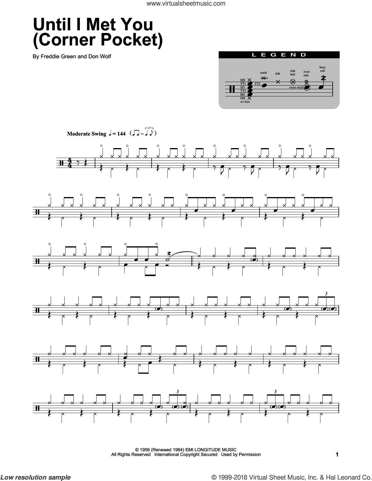 Until I Met You (Corner Pocket) sheet music for drums (PDF)