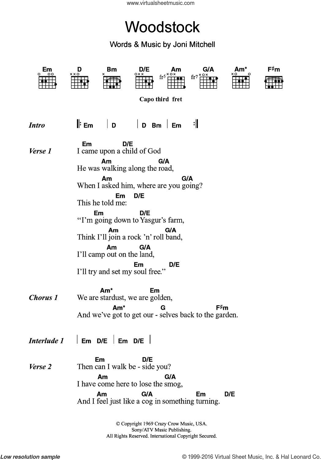 Comfort Woodstock Sheet Music For Guitar Chords Pdf