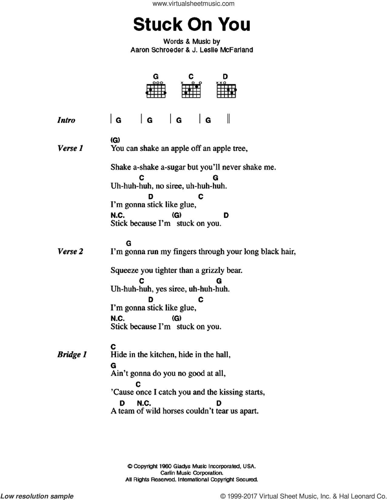 Stuck On You 1, by Elvis Presley - lyrics and chords