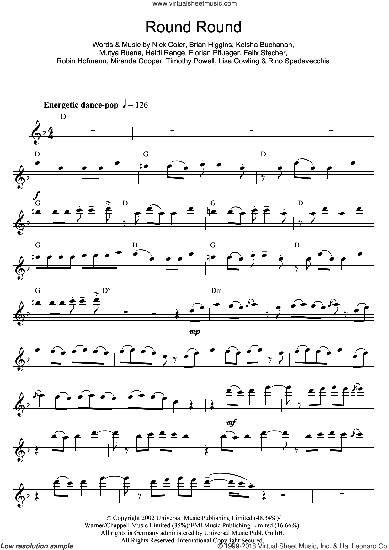 Round Round sheet music for flute solo (PDF)