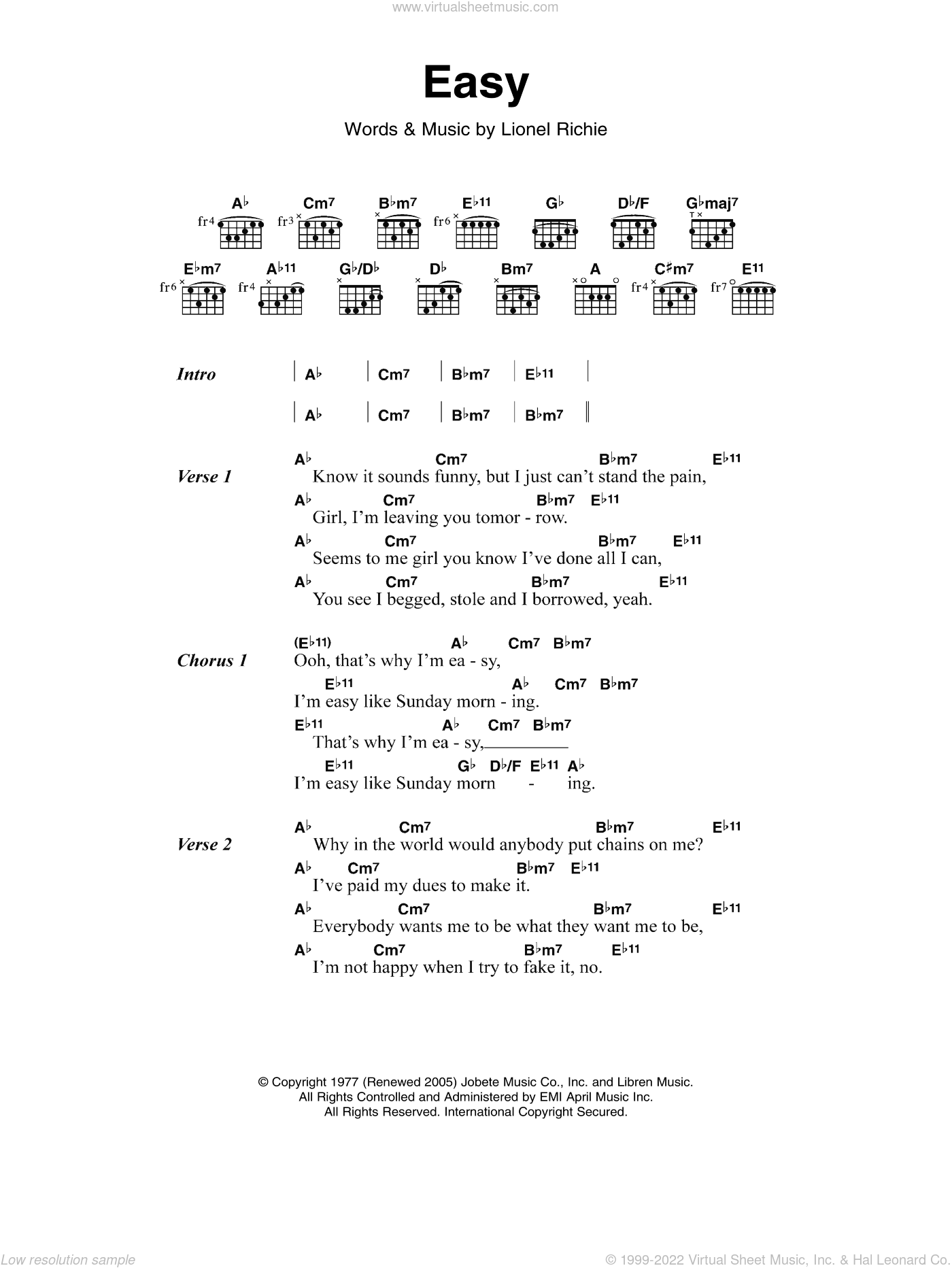 Richie Easy Sheet Music For Guitar Chords Pdf