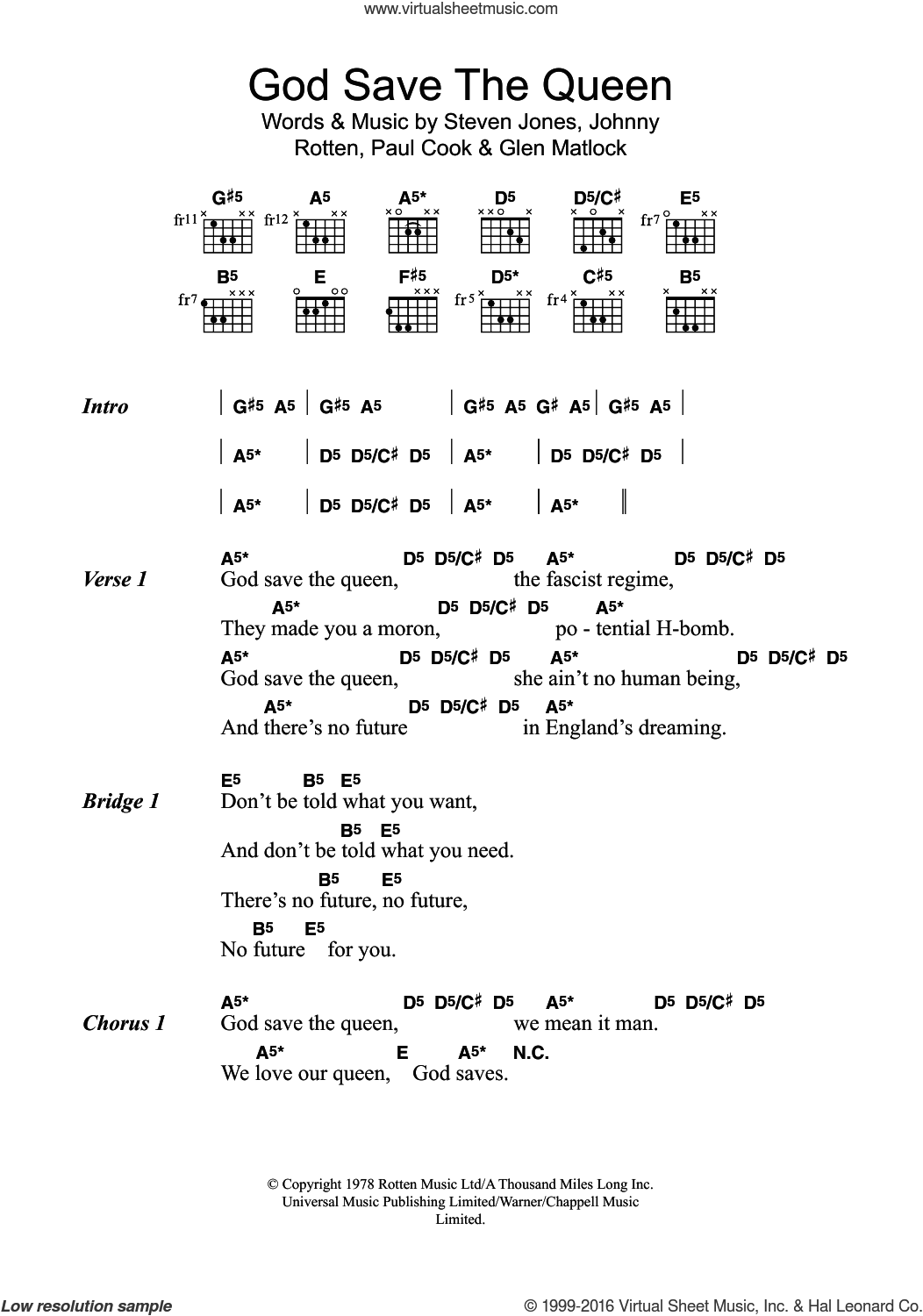 Guitar chords god save the queen