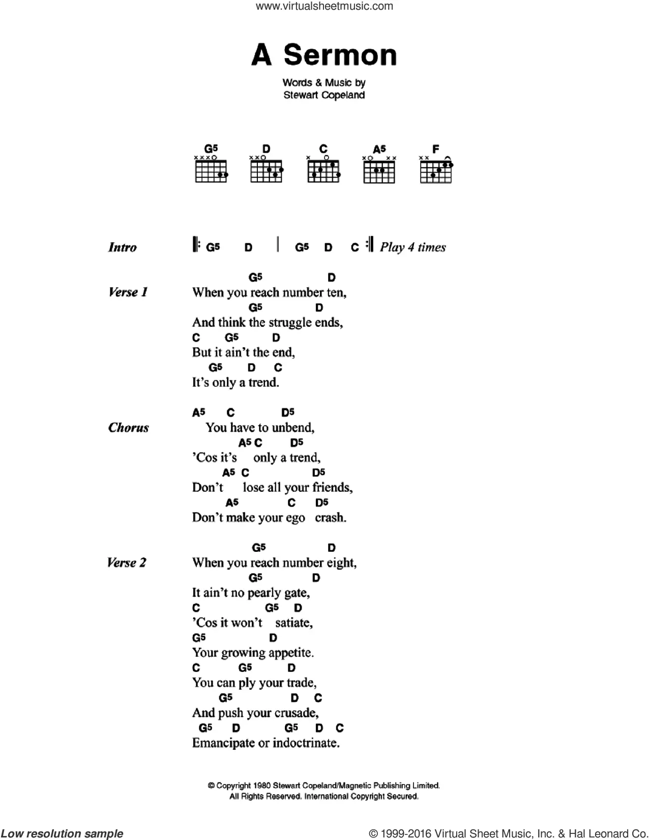 Crash Sheet Music | The Primitives | Guitar Chords/Lyrics