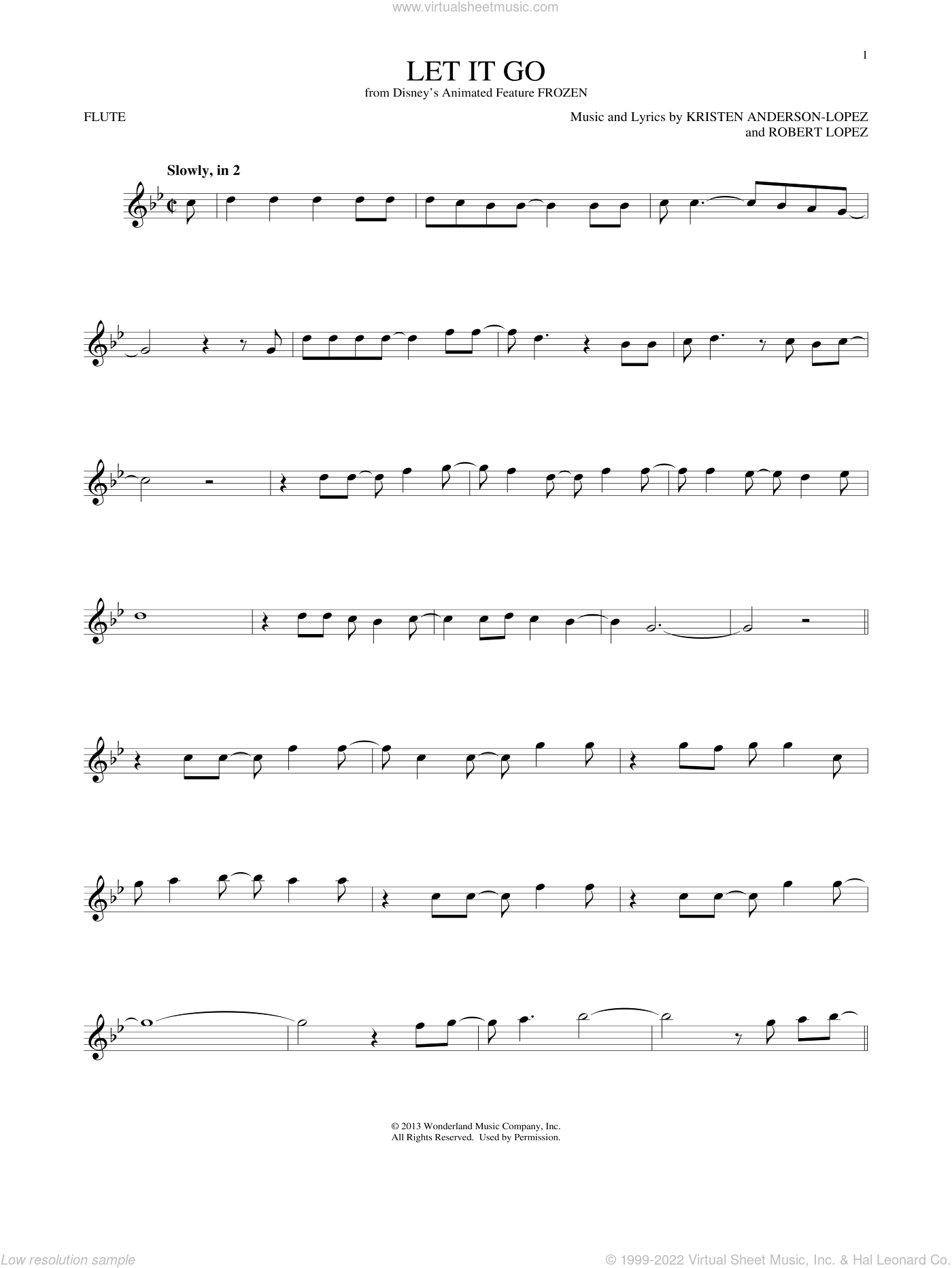 Menzel Let It Go From Frozen Sheet Music For Flute Solo V2
