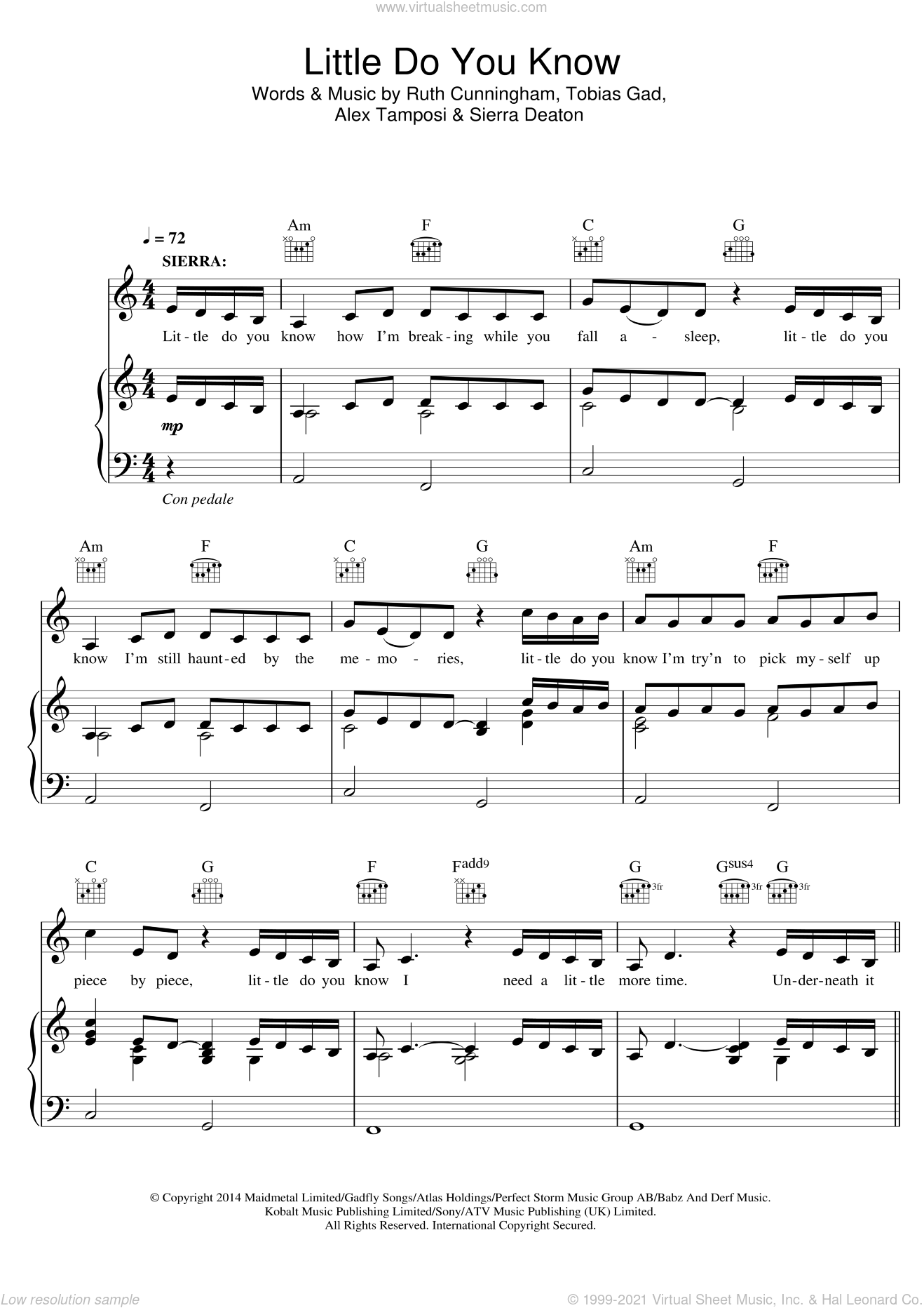 little do you know piano sheet music
