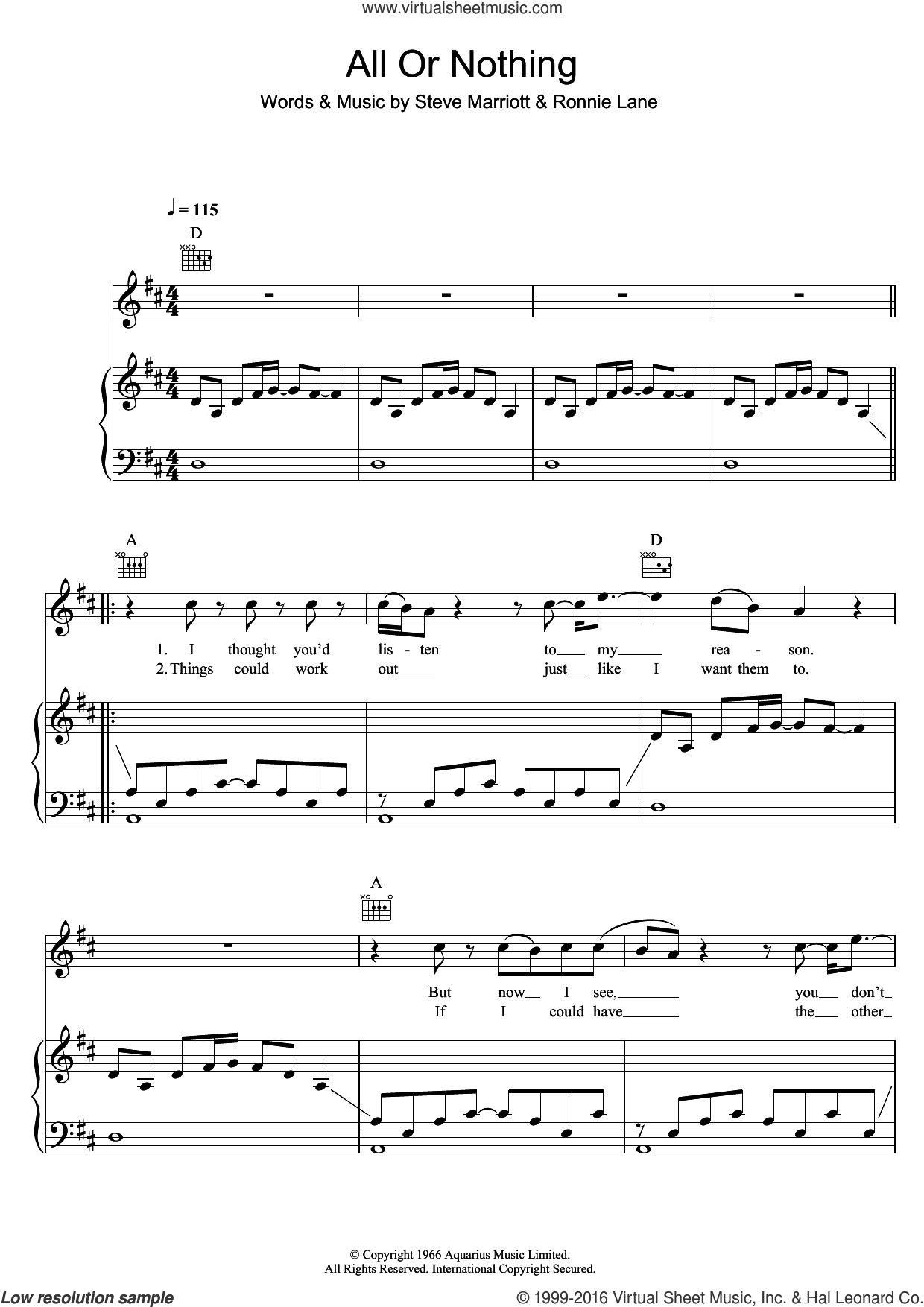 All Or Nothing Chart.pdf The Small Faces: All Or Nothing sheet music for voice, piano or guitar