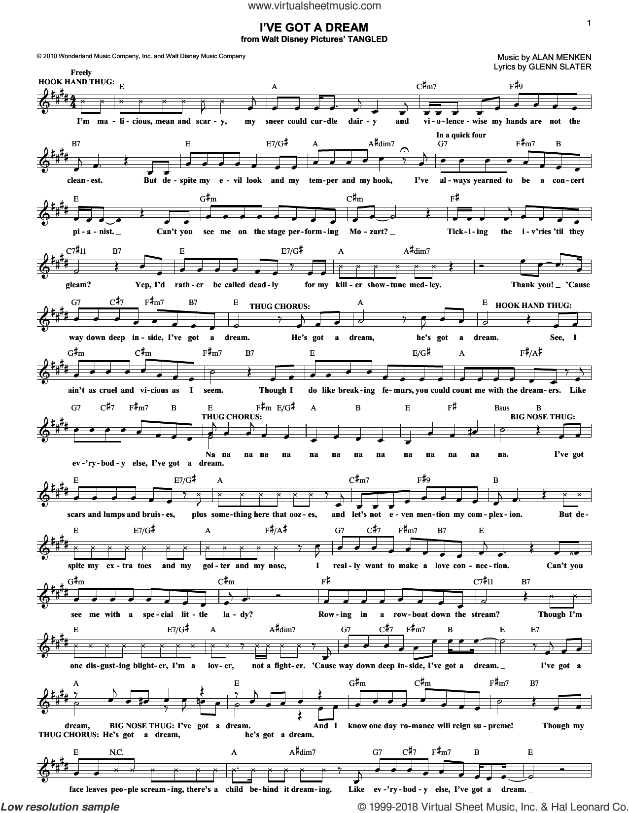 I Ve Got A Dream Lyrics Tangled I've Got A Dream (from Tangled) sheet music (fake book) (PDF)